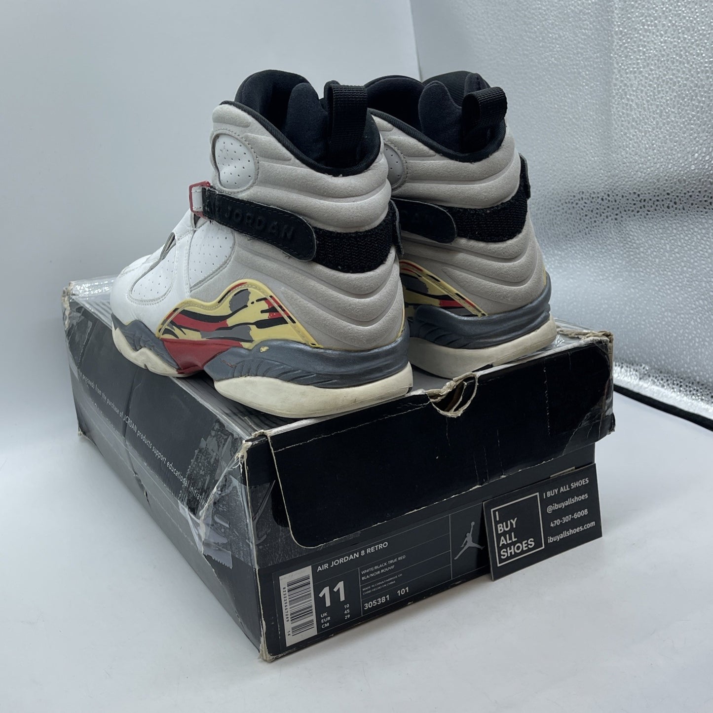 Size 11 - Air Jordan 8 Retro 2003 Bugs Bunny White Grey Suede Leather 305381-101