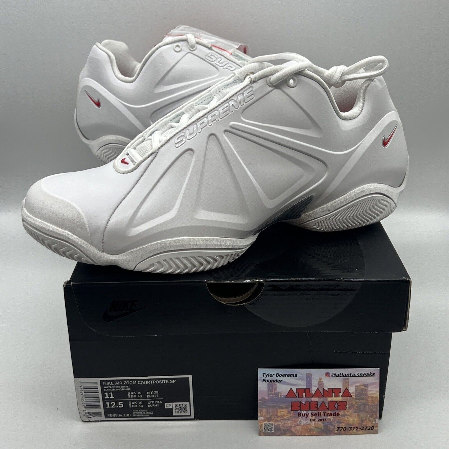 Nike x Supreme Air Zoom Courtposite SP White FB8934-100 Sneakers Men's 11 OG ALL