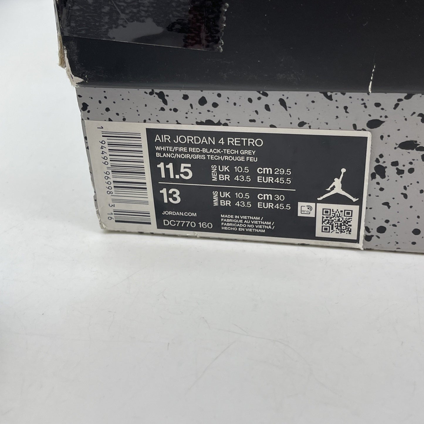 Size 11.5 - Jordan 4 Retro OG Mid Fire Red White Black Leather (DC7770-160)