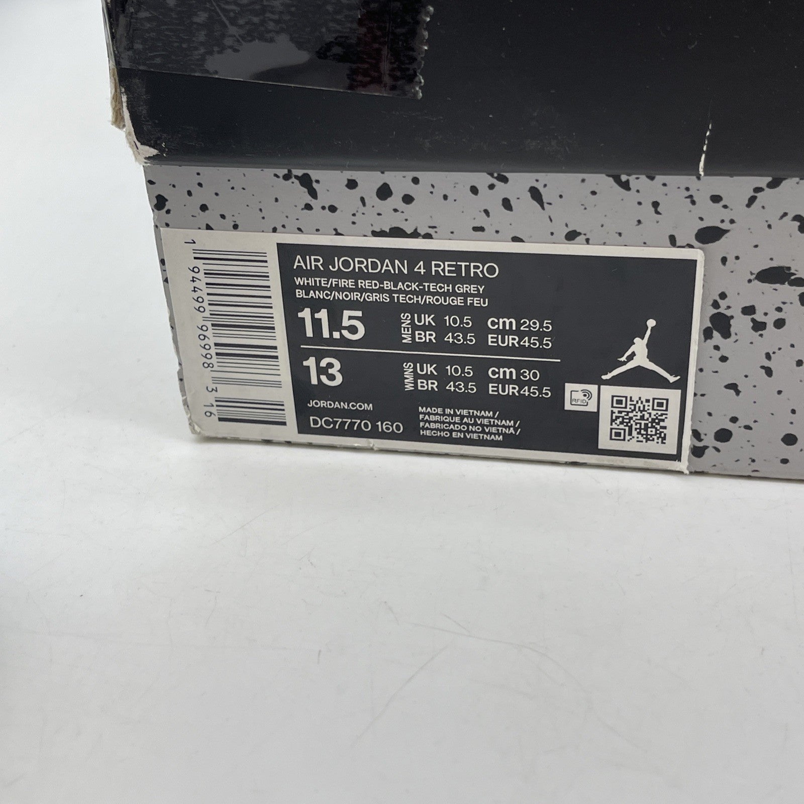Size 11.5 - Jordan 4 Retro OG Mid Fire Red White Black Leather (DC7770-160)
