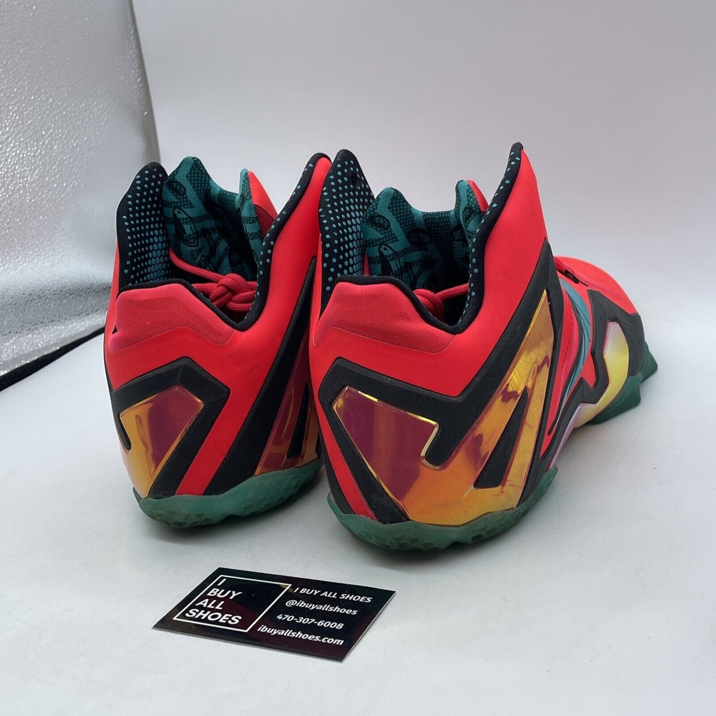 Size 13 - Nike LeBron 11 Elite Hero Pack Red  Blue Black Suede (642846-600)