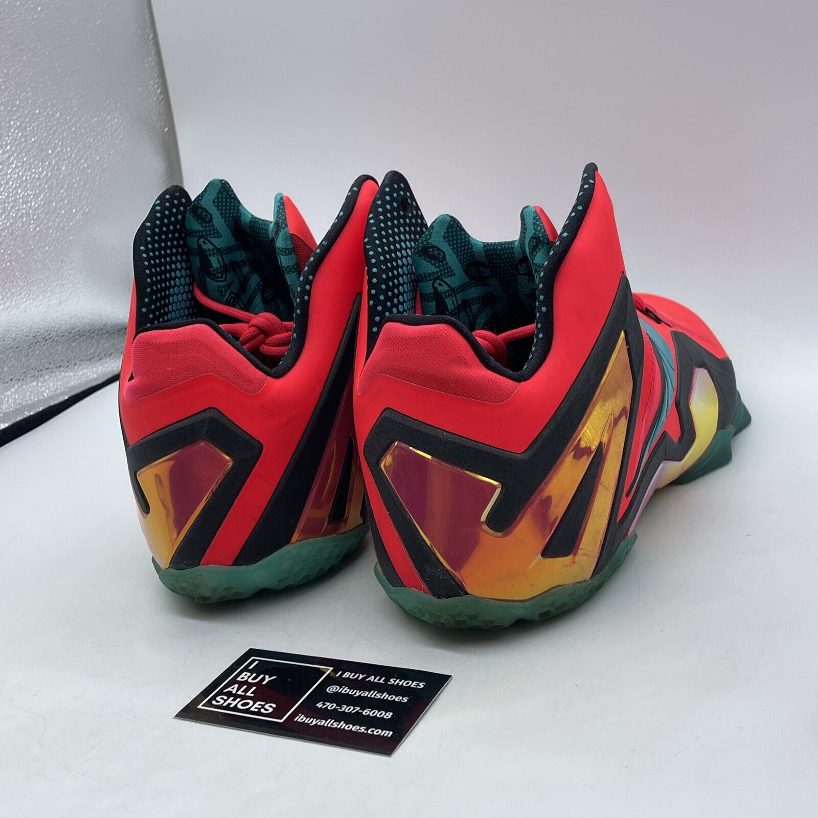 Size 13 - Nike LeBron 11 Elite Hero Pack Red  Blue Black Suede (642846-600)
