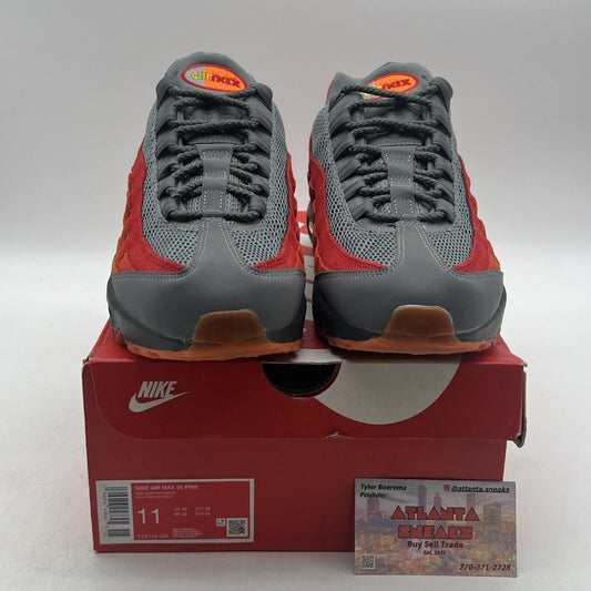 Size 11 - Nike Air Max 95 Premium Atlanta Grey Orange Red (FZ4126-060)