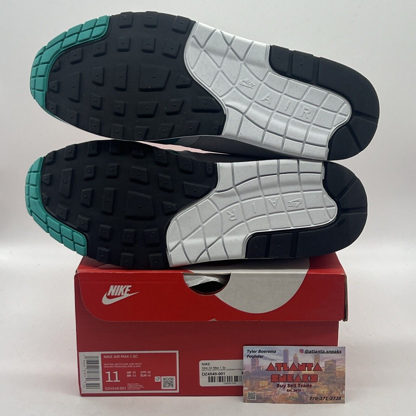 Size 11 - Nike Air Max 1 Low Clear Jade Brand New Og All