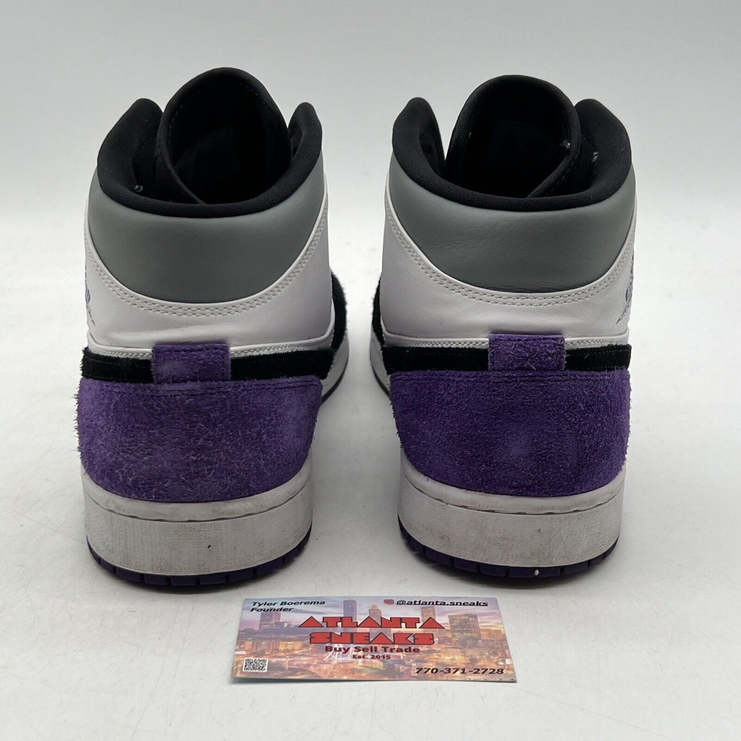 Size 13 - Air Jordan 1 SE Mid Varsity Purple Black White Suede (852542-105)