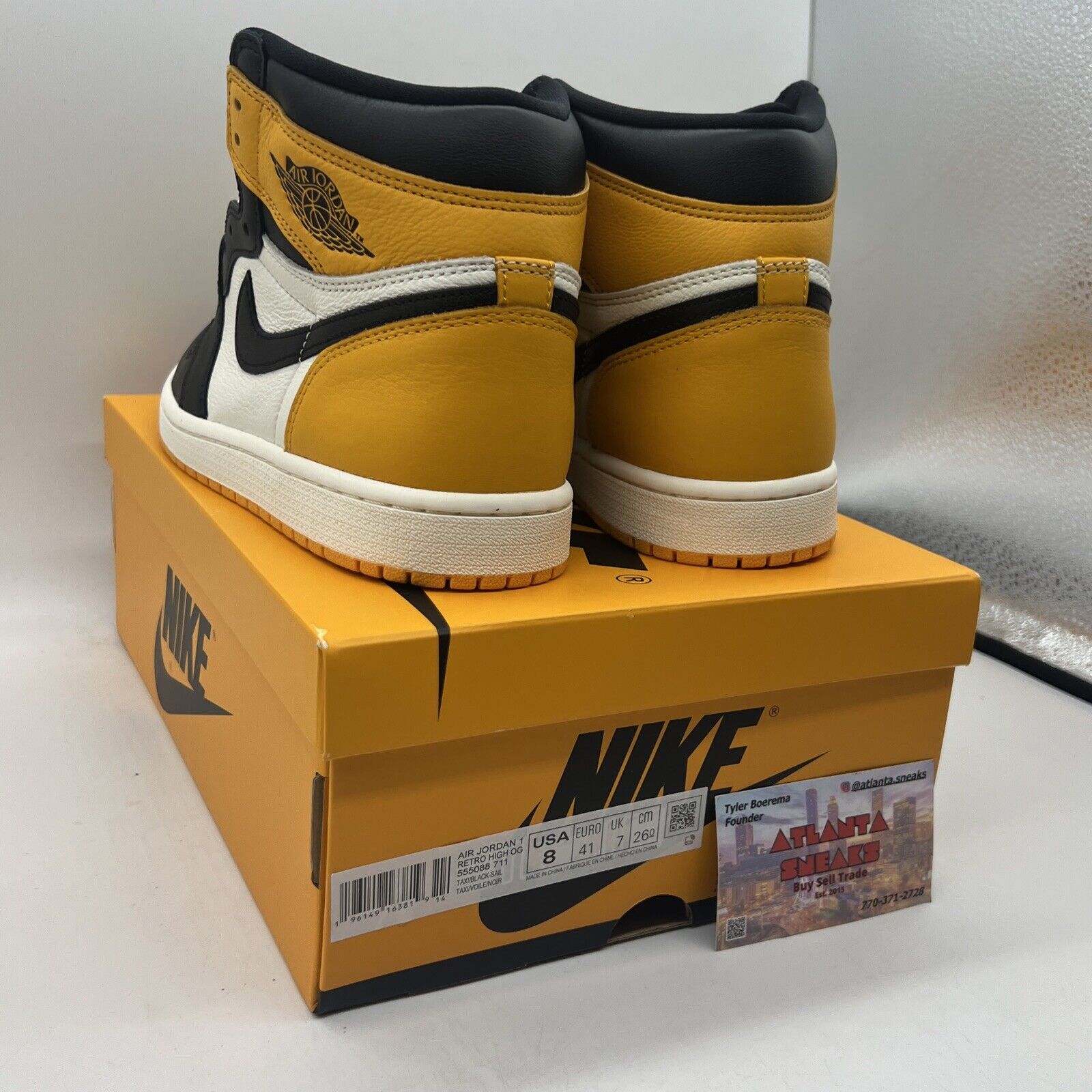 Size 8 - Jordan 1 Retro OG High Yellow Toe Brand New Og All