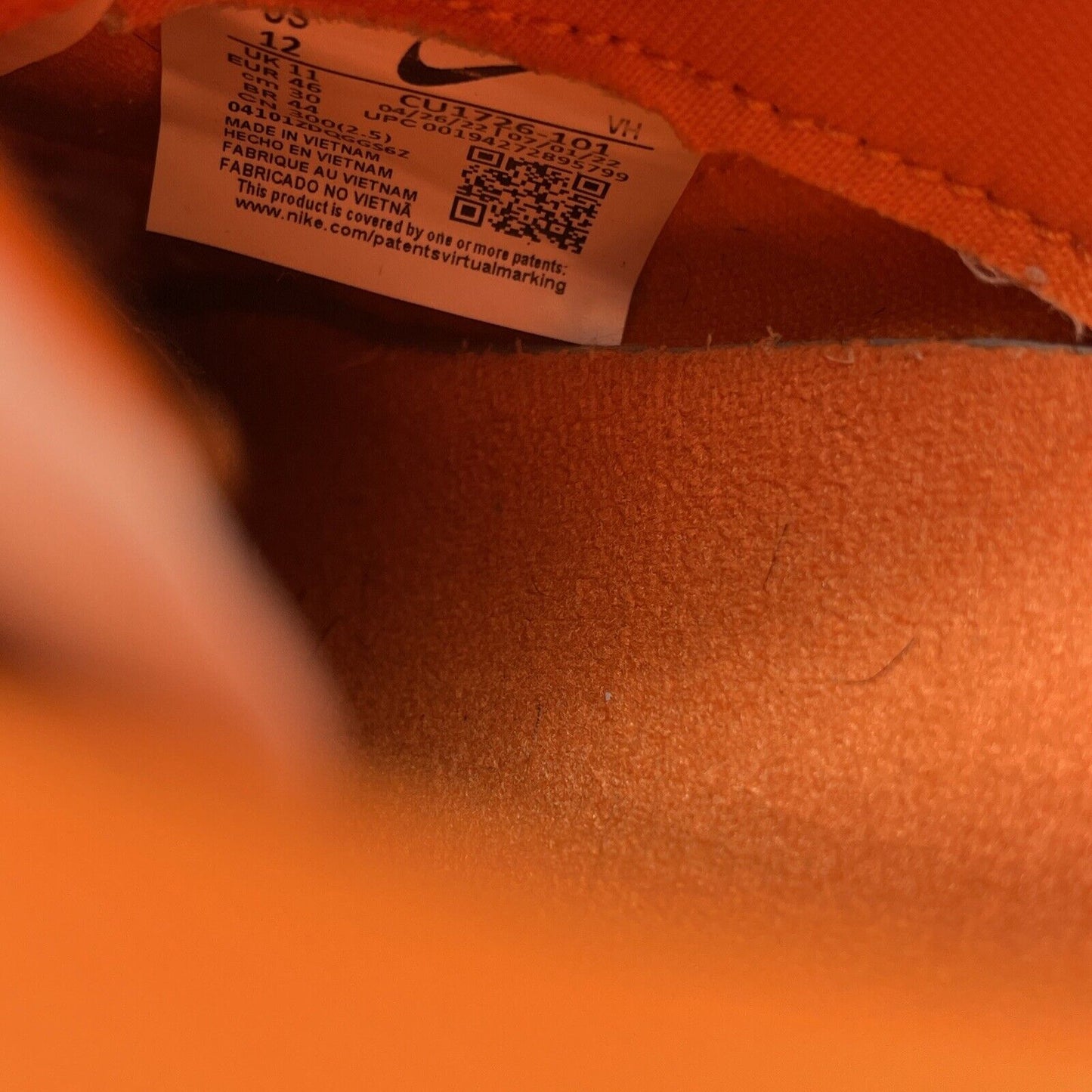 Size 12 - Nike Dunk Low Retro SP Syracuse Orange White Leather Suede (CU1726–101