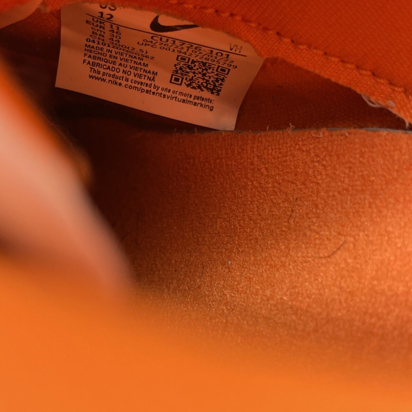Size 12 - Nike Dunk Low Retro SP Syracuse Orange White Leather Suede (CU1726–101