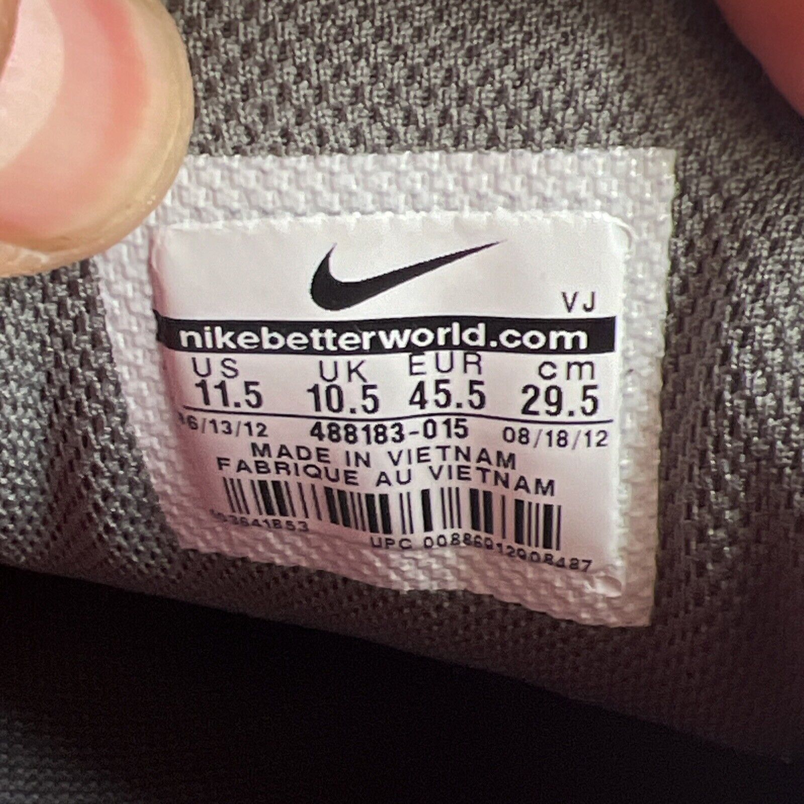 Size 11.5 - Nike Revolution 2 Running Shoes (488183-015) Gray And Red Men's