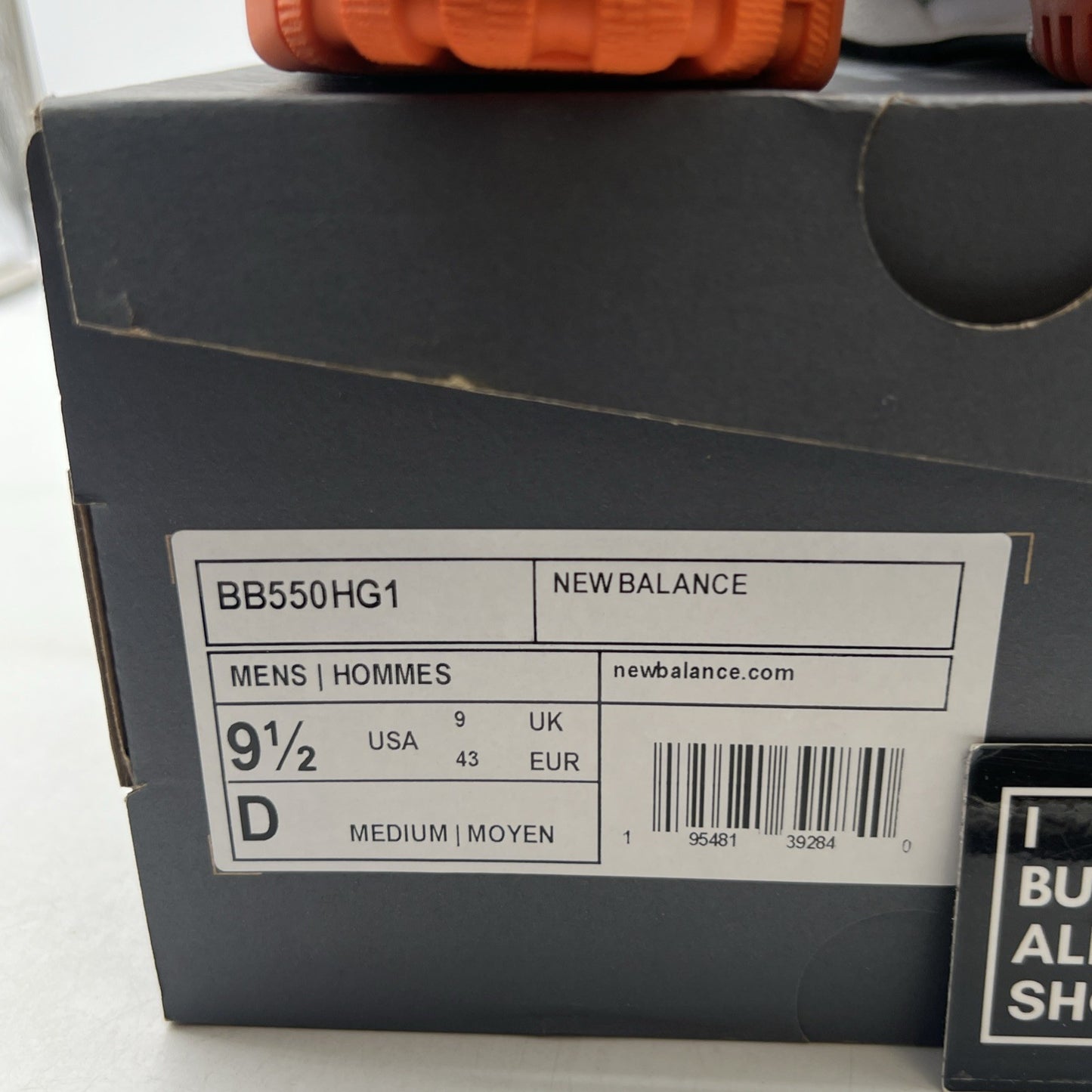 Size 9.5 - New Balance 550 Varsity Orange (BB550HG1)