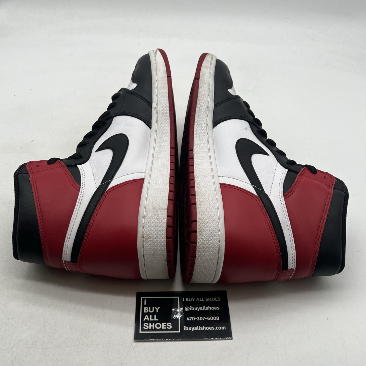 Size 12 - Air Jordan 1 Retro High OG Black Toe 2016 (555088-125)