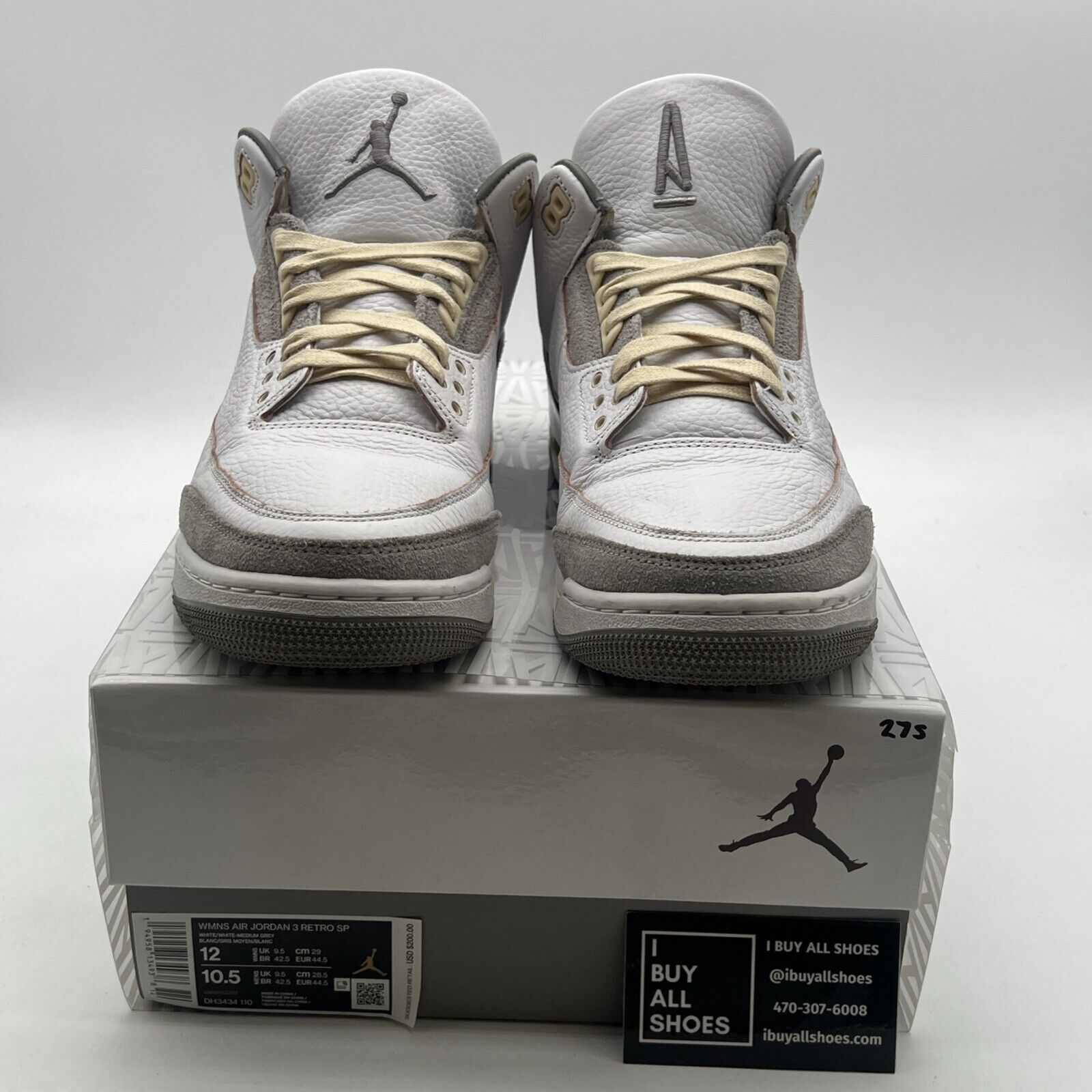 Size 12 - Jordan 3 Retro SP x A Ma Maniere Low Raised By Women W (DH3434-110)