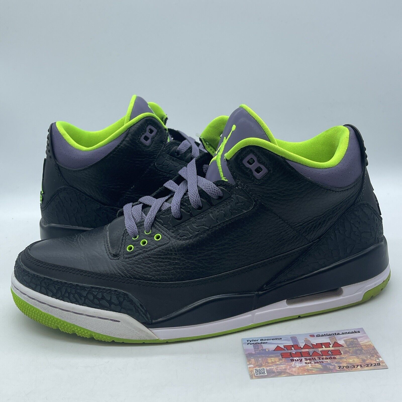 Size 11 - Air Jordan 3 Retro Joker Green Black White Leather (136064-018)