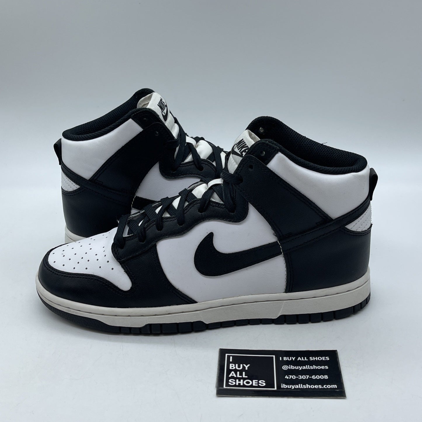 Size 8.5 - Nike Dunk High Black White Leather (DD1399-105)