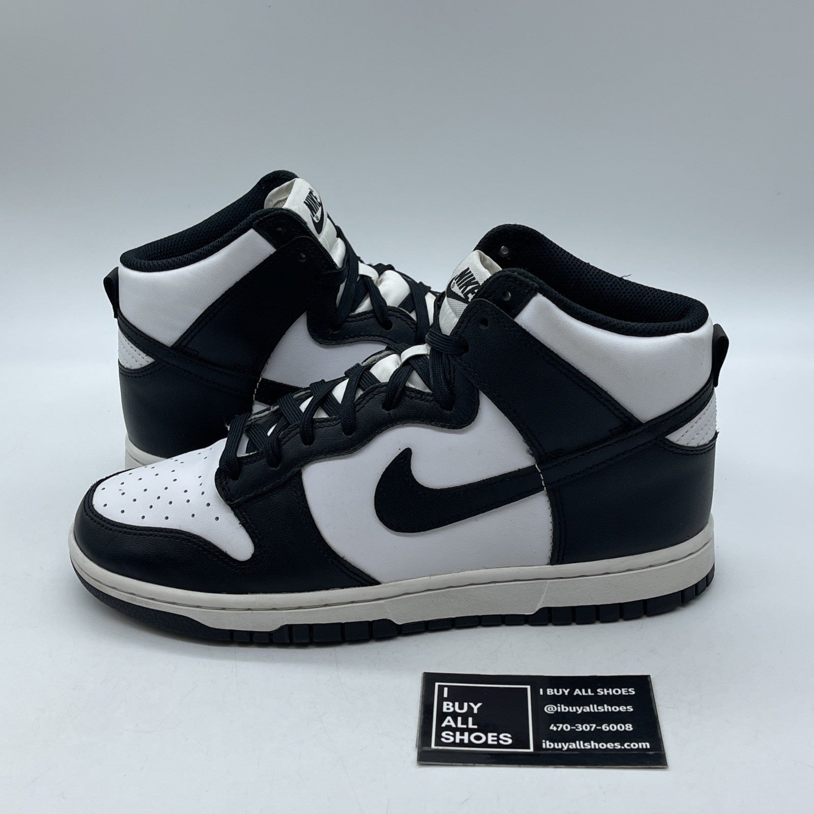 Size 8.5 - Nike Dunk High Black White Leather (DD1399-105)