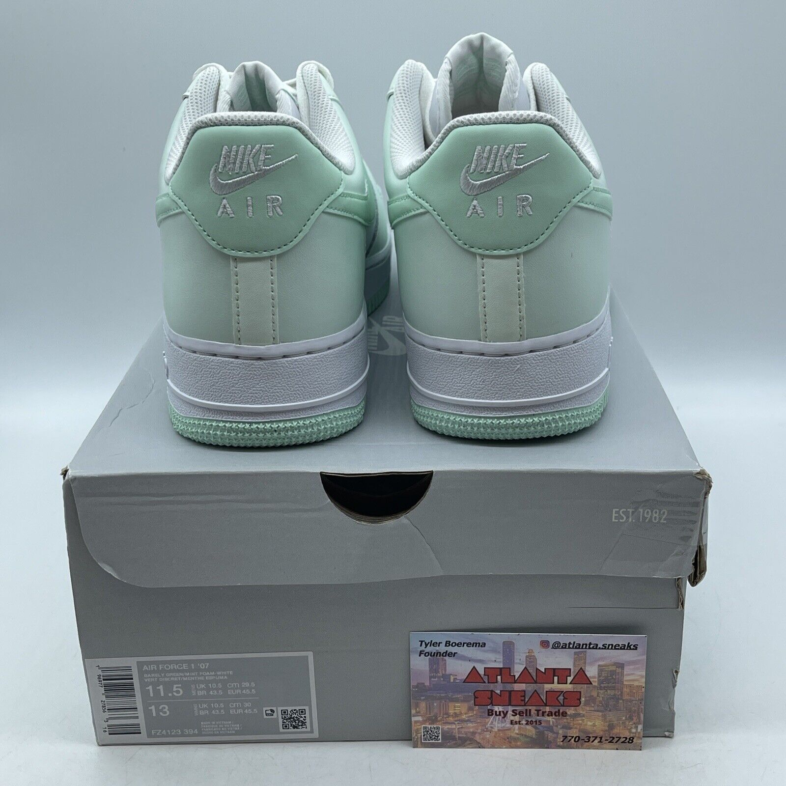 Size 11.5 - Nike Air Force 1 Low Mint Foam Mint green White Leather (FZ4123-394)