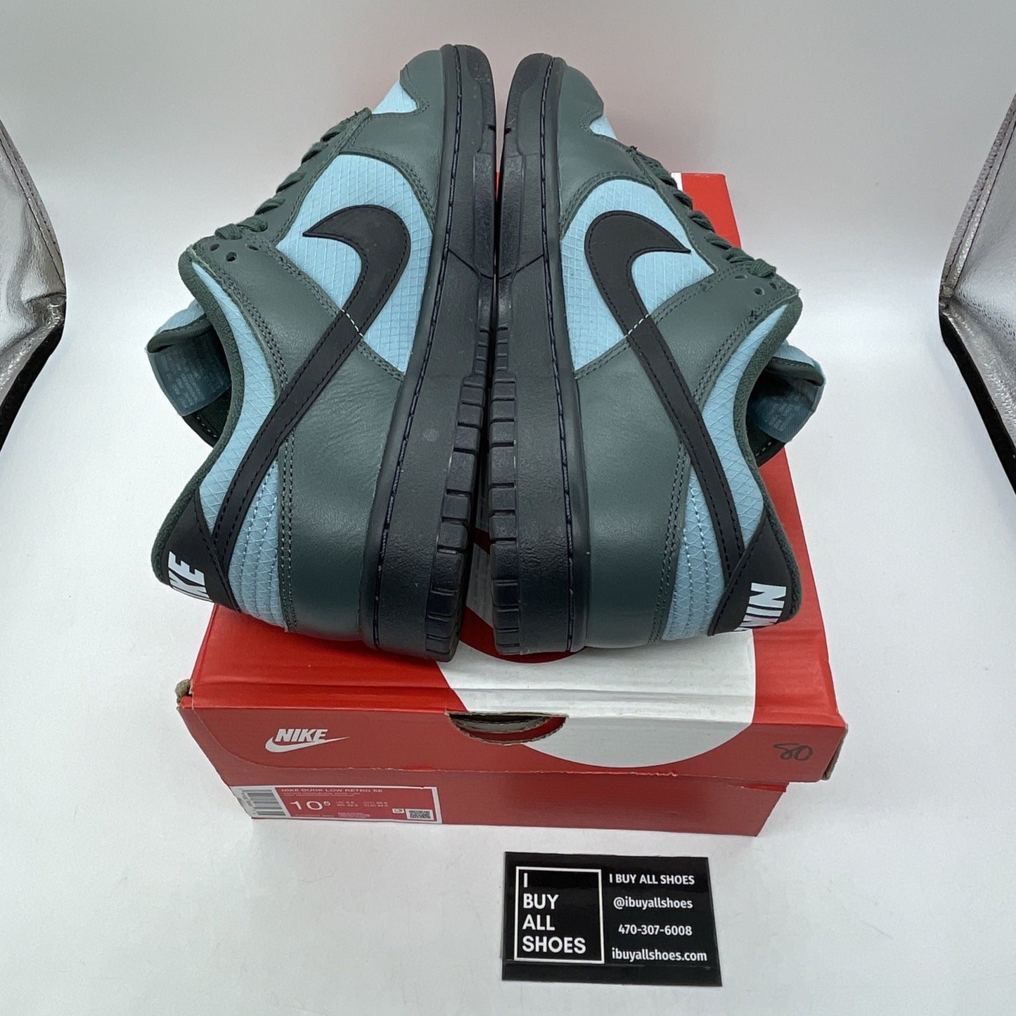 Size 10.5 - Nike Dunk SE Low Vintage Green Denim Turquoise Leather (FZ3052-300)