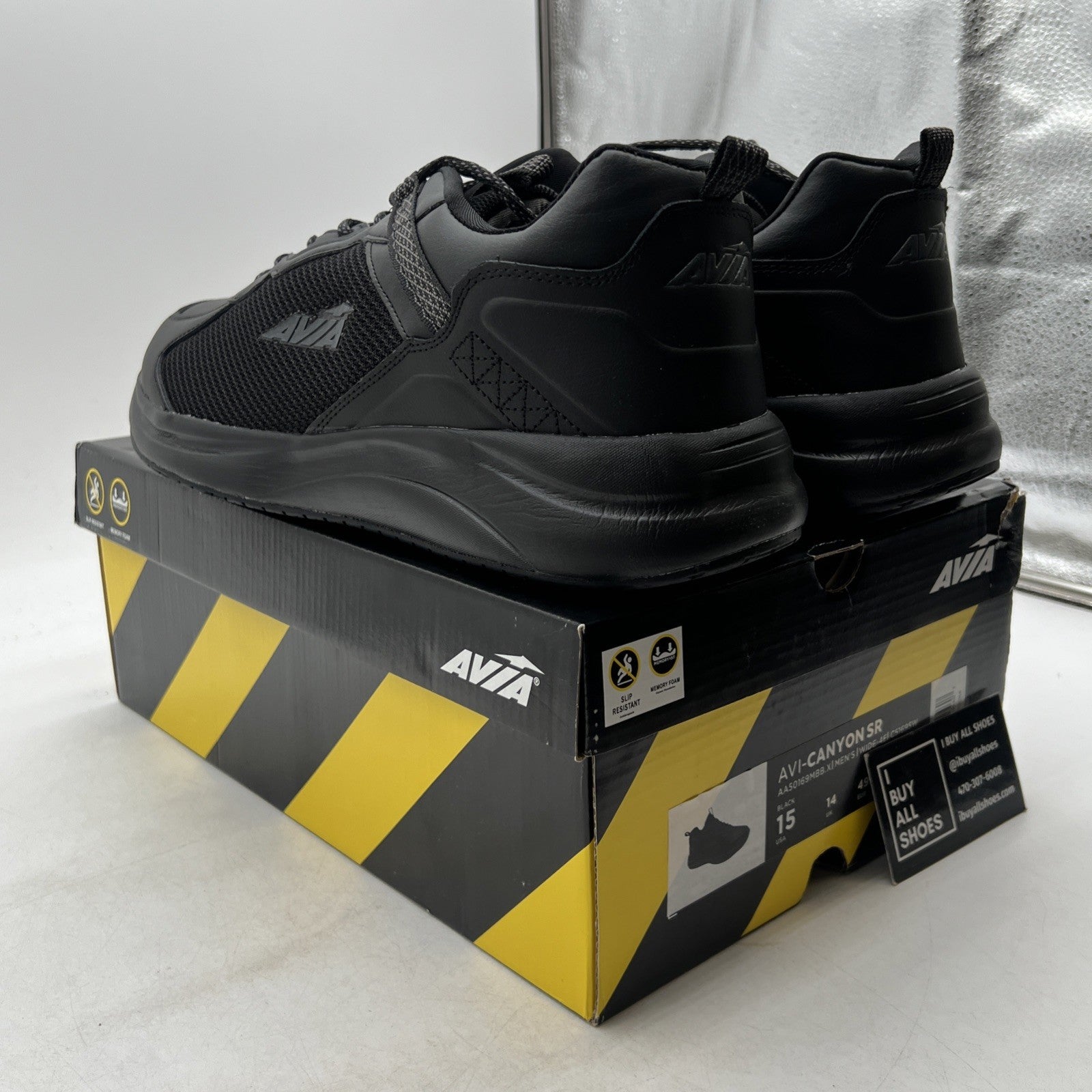 Size 15 - Avia Avi-Canyon SR - (Work-Slip Resistant) (AA50169MBBX) - 4E WIDE -