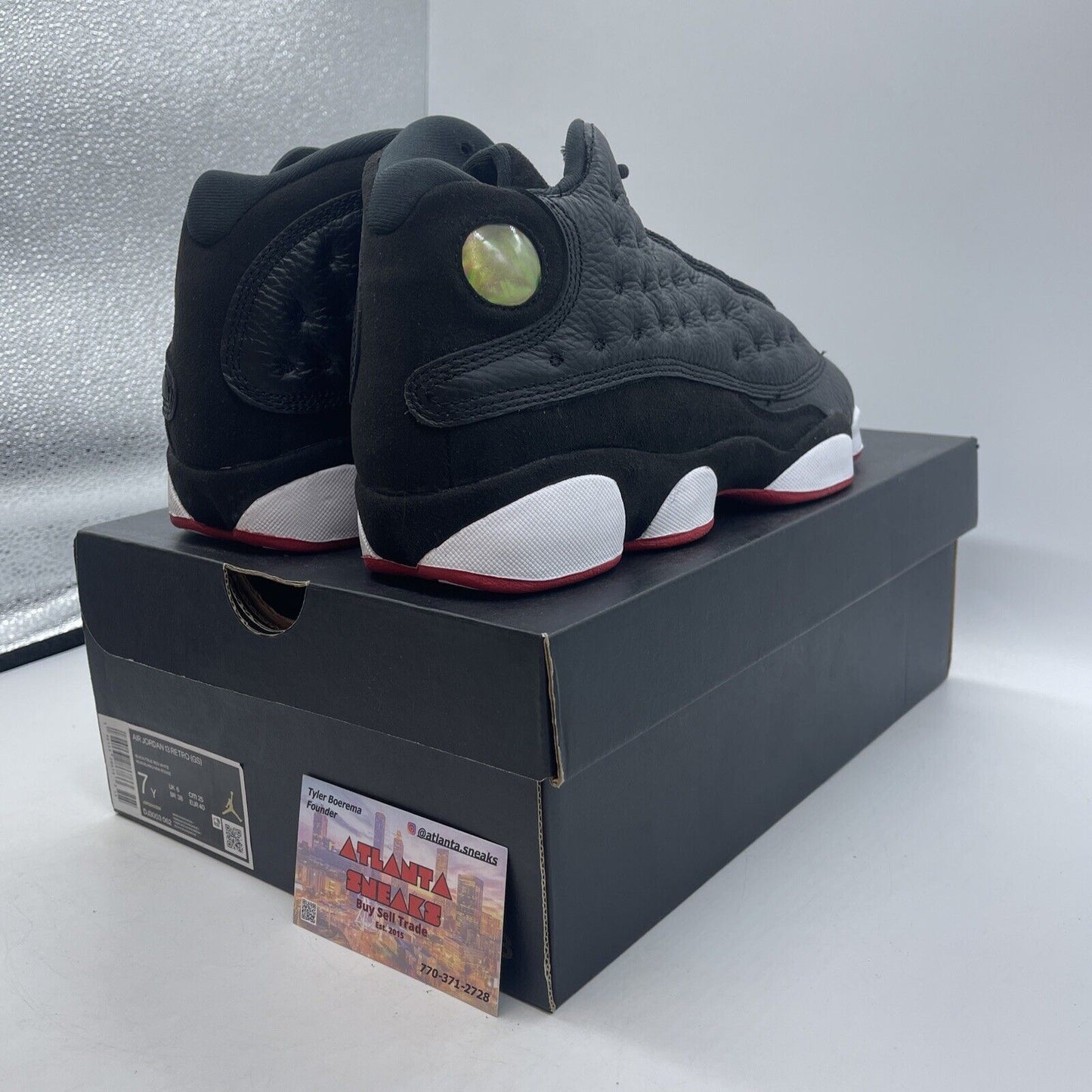 Size 7 - Jordan 13 Retro Mid Playoff Black White Red Suede (DJ3003-062)