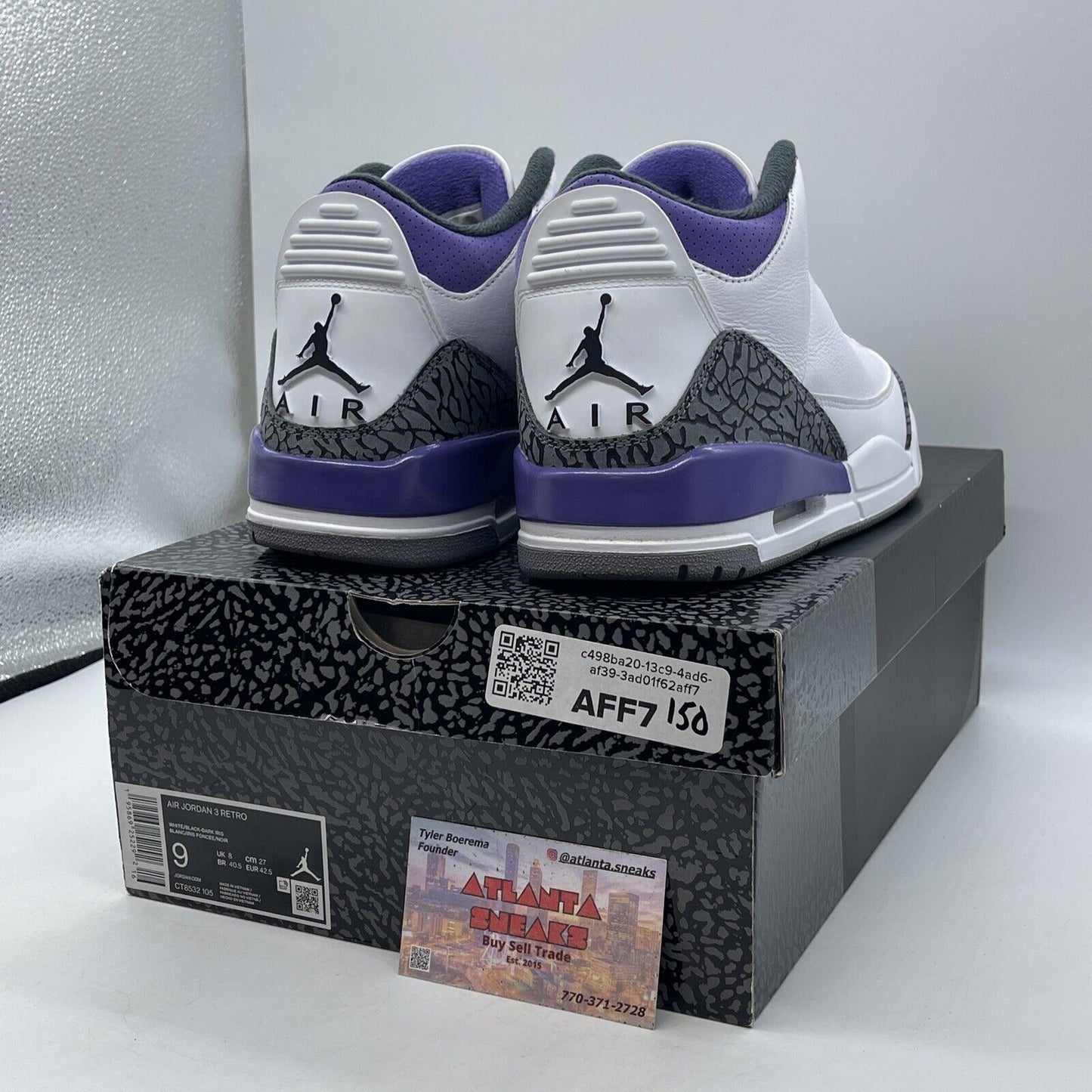 Size 9 - Jordan 3 Retro Mid Dark Iris Grey Suede White Purple (CT8532-105)