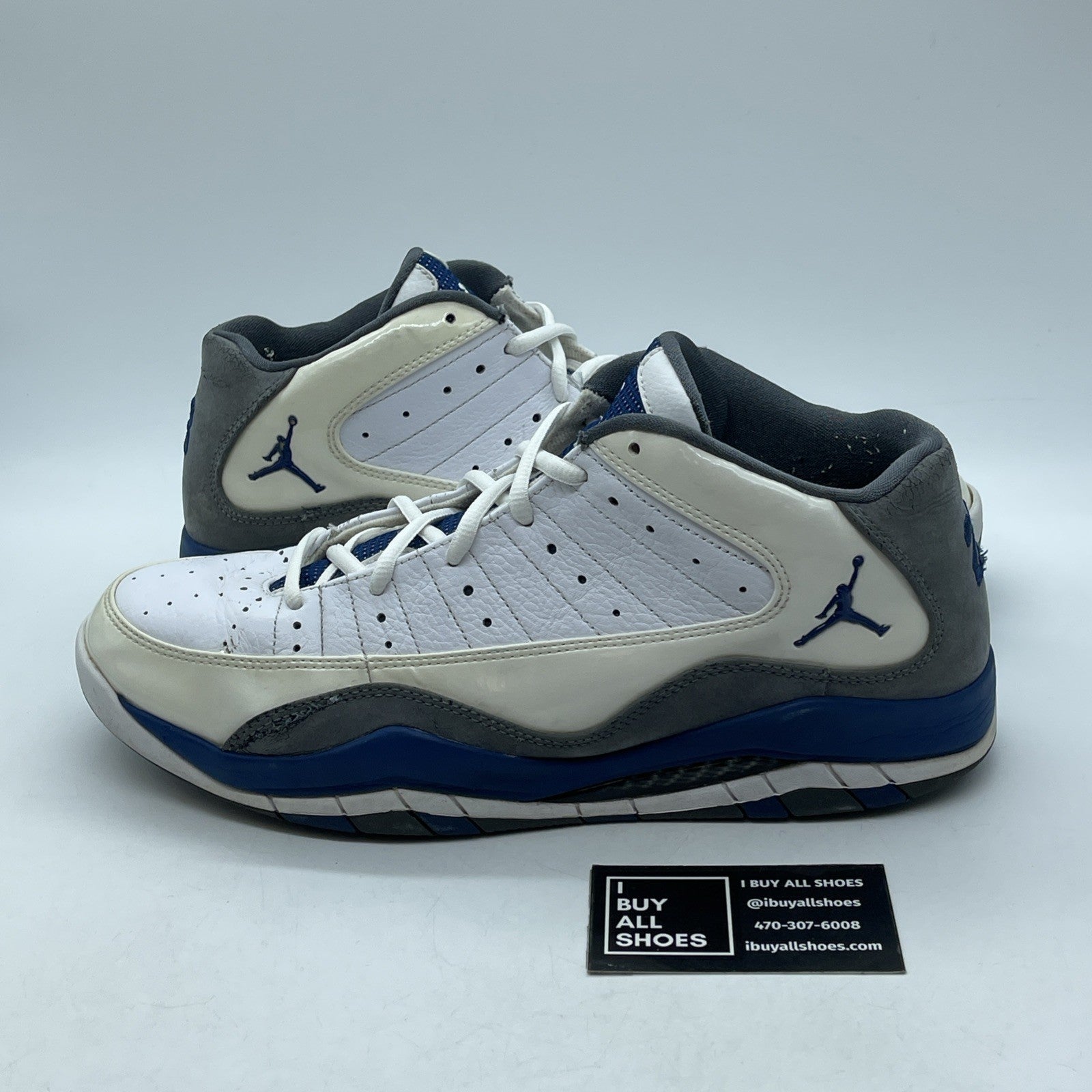 Size 11.5 - Nike Jordan Hallowed Ground White Gray Blue 2010  (384699-105)