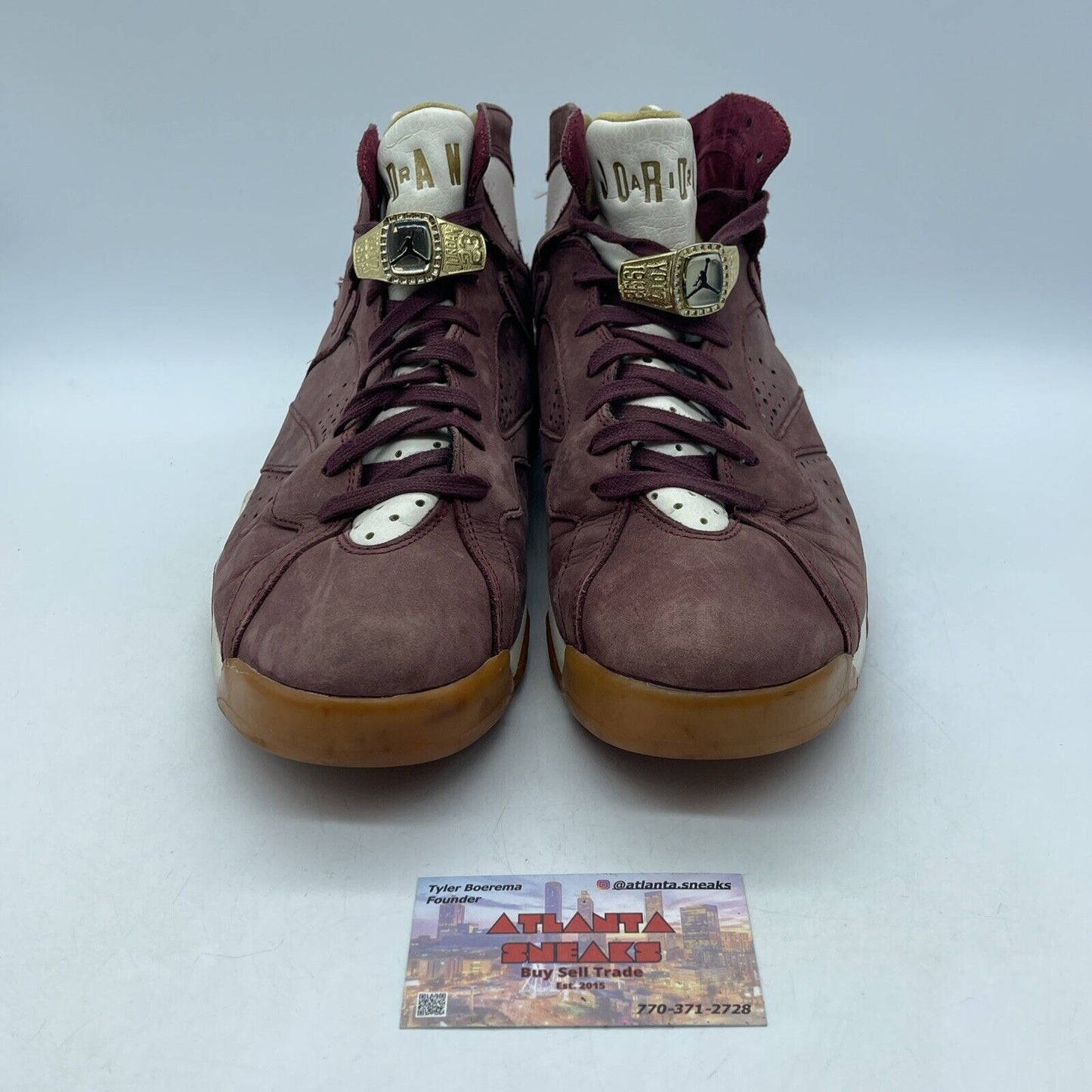 Size 10.5 - Air Jordan 7 Retro Cigar Burgundy White Suede Leather (725093-630)