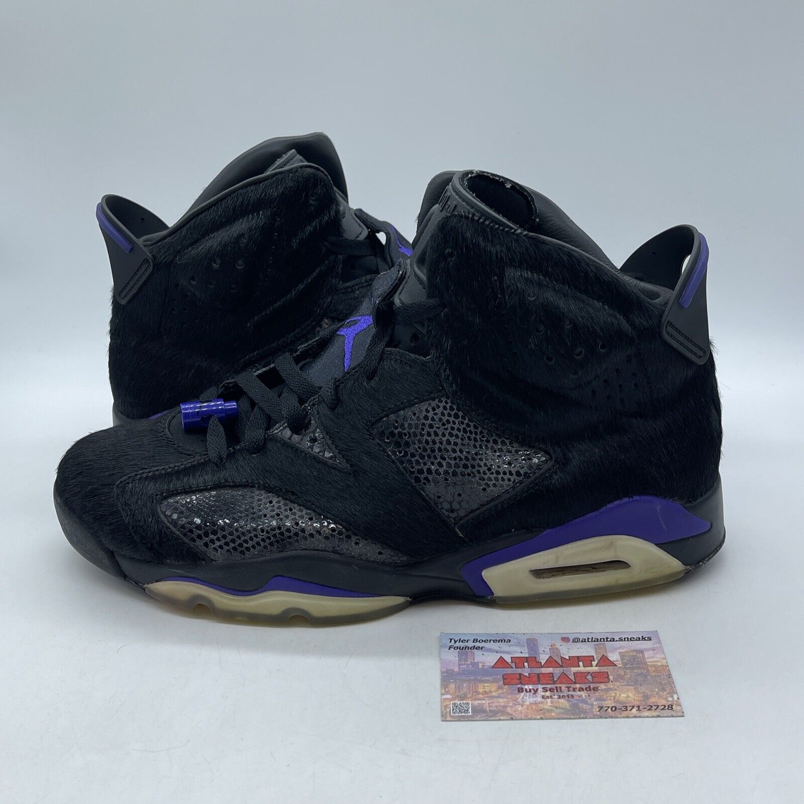 Size 11 - Social Status x Air Jordan 6 Retro Pony Hair Black Suede (AR2257-005)