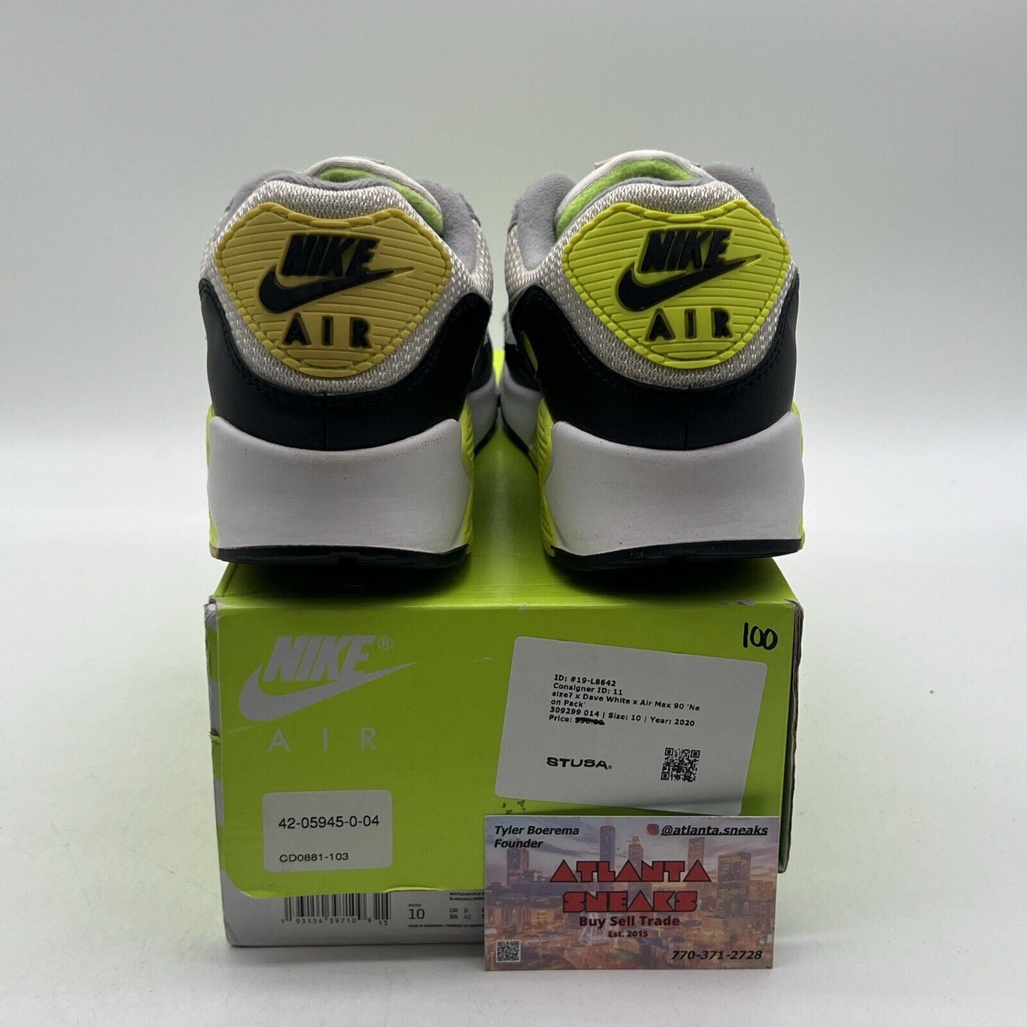 Size 10 - Nike Air Max 90 2020 Volt Black Grey White (CD0881-103)