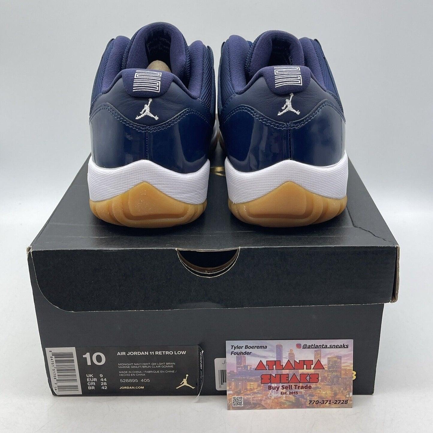 Size 10 - Air Jordan 11 Retro Low Navy Gum White Brown Leather (528895-405)