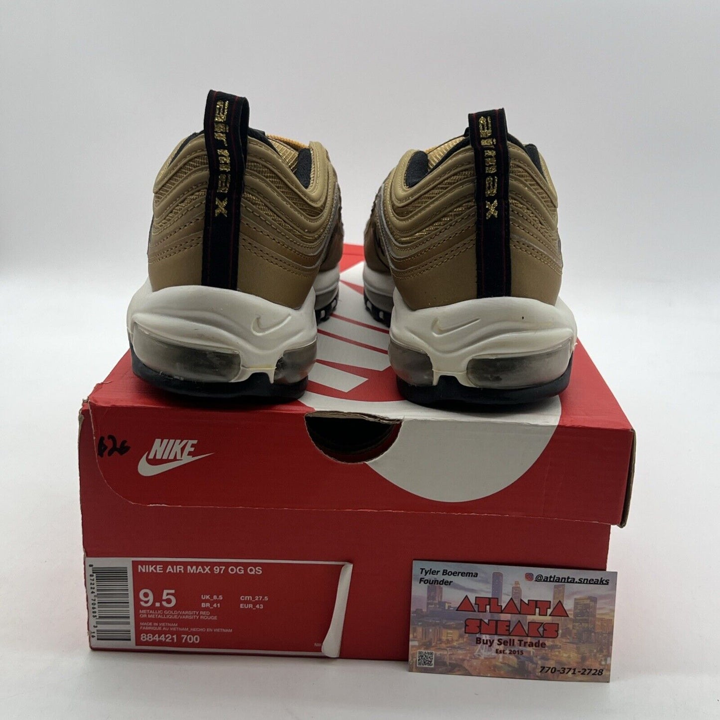 Size 9.5 - Nike Air Max 97 OG QS Metallic Gold (884421-700)
