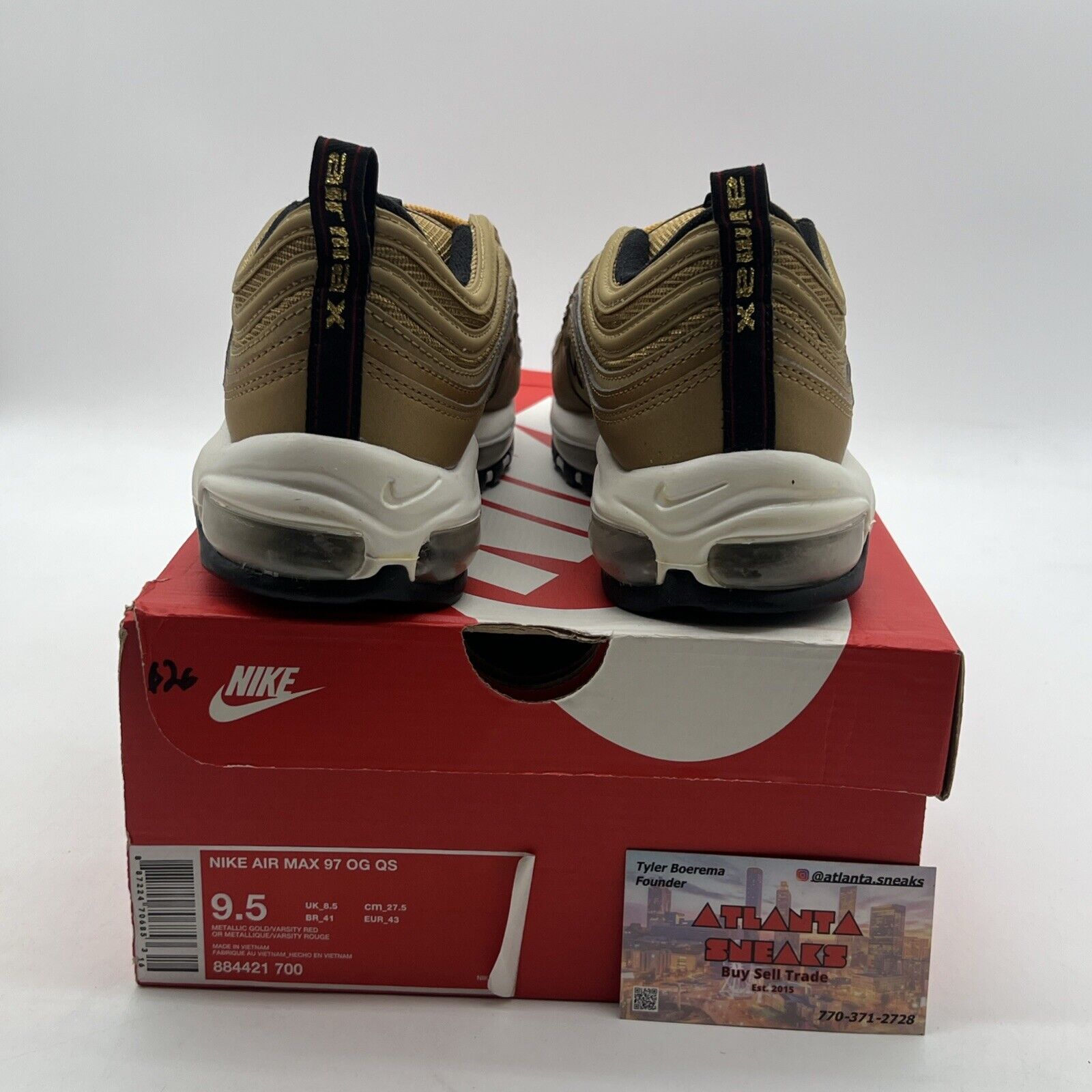 Size 9.5 - Nike Air Max 97 OG QS Metallic Gold (884421-700)
