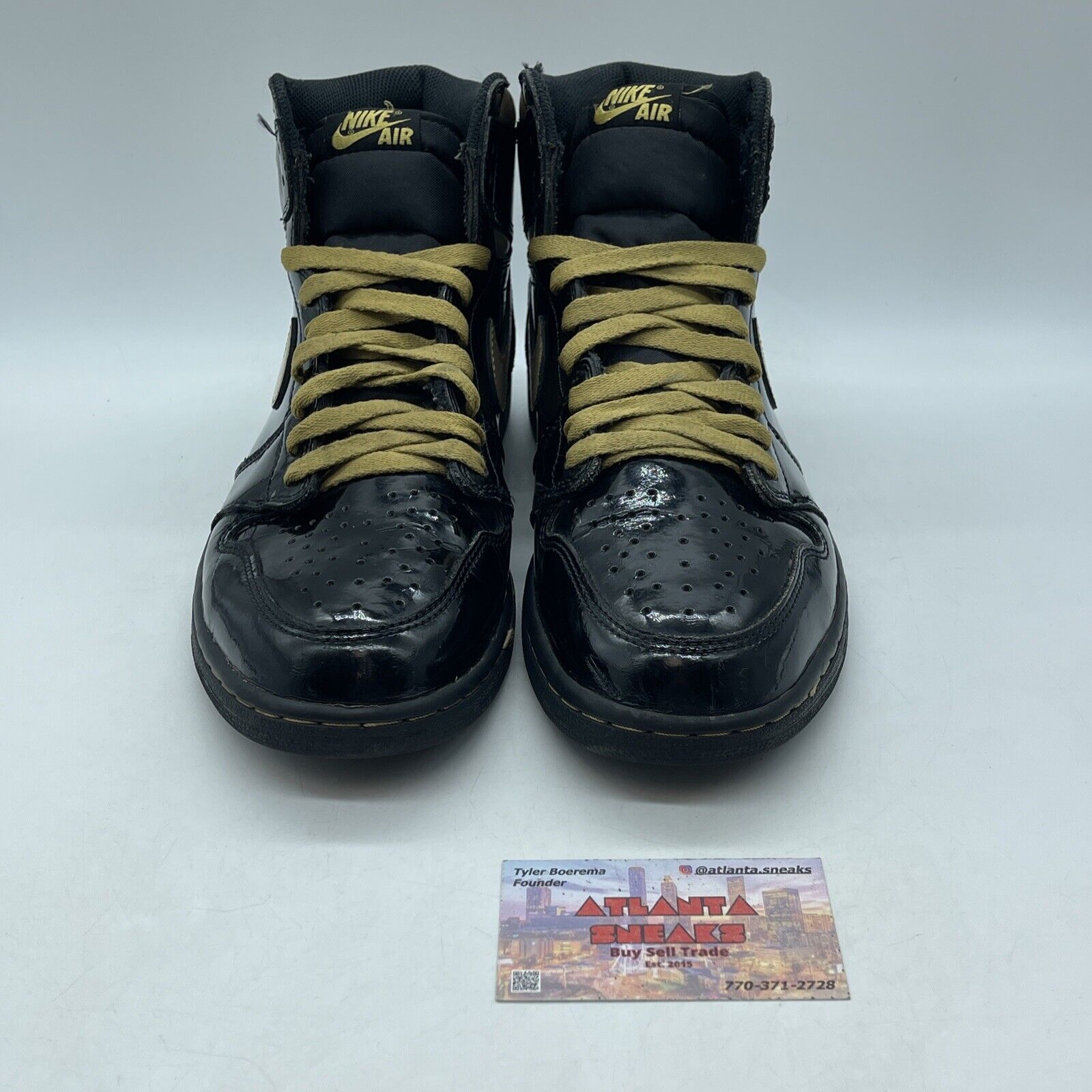 Size 11.5 - Jordan 1 Black Gold Leather (555088-032)