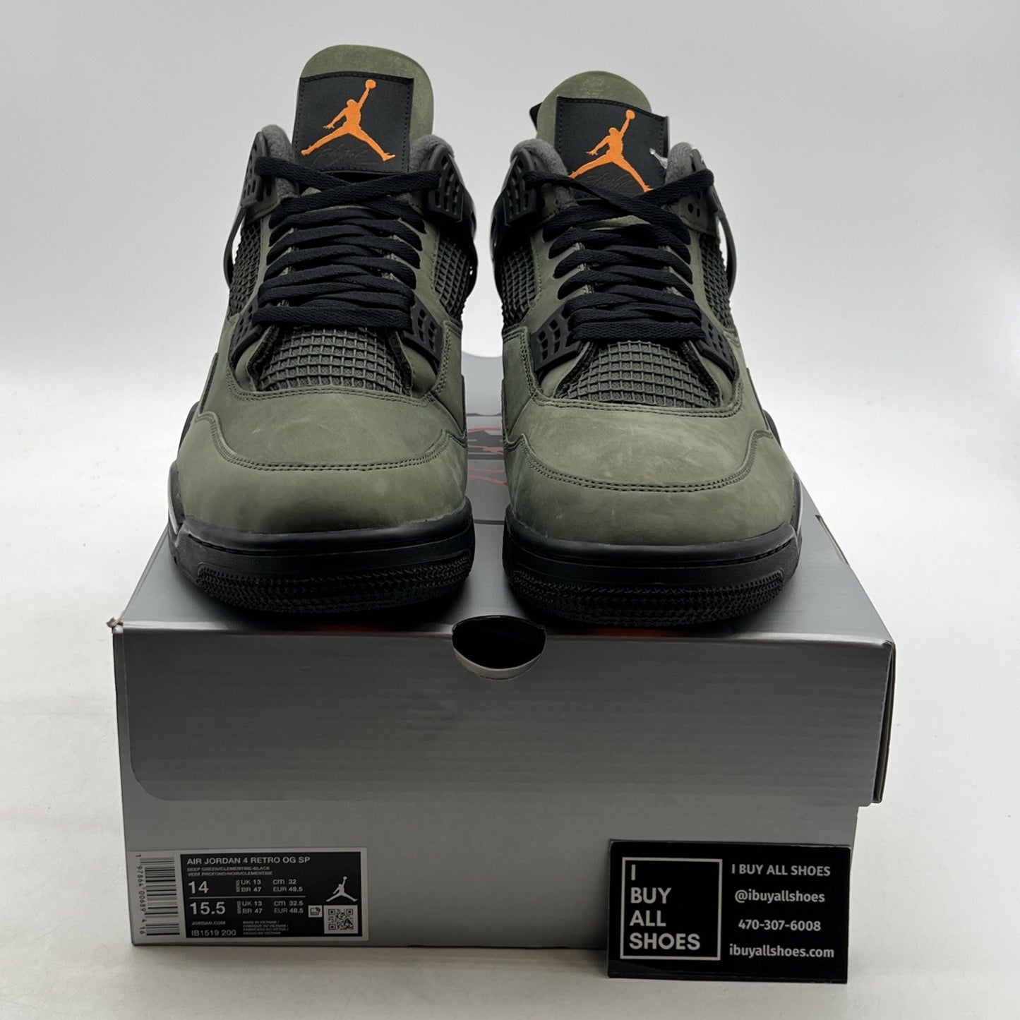 Size 14 - Undefeated x Air Jordan 4 Retro 2025 Green (IB1519-200)