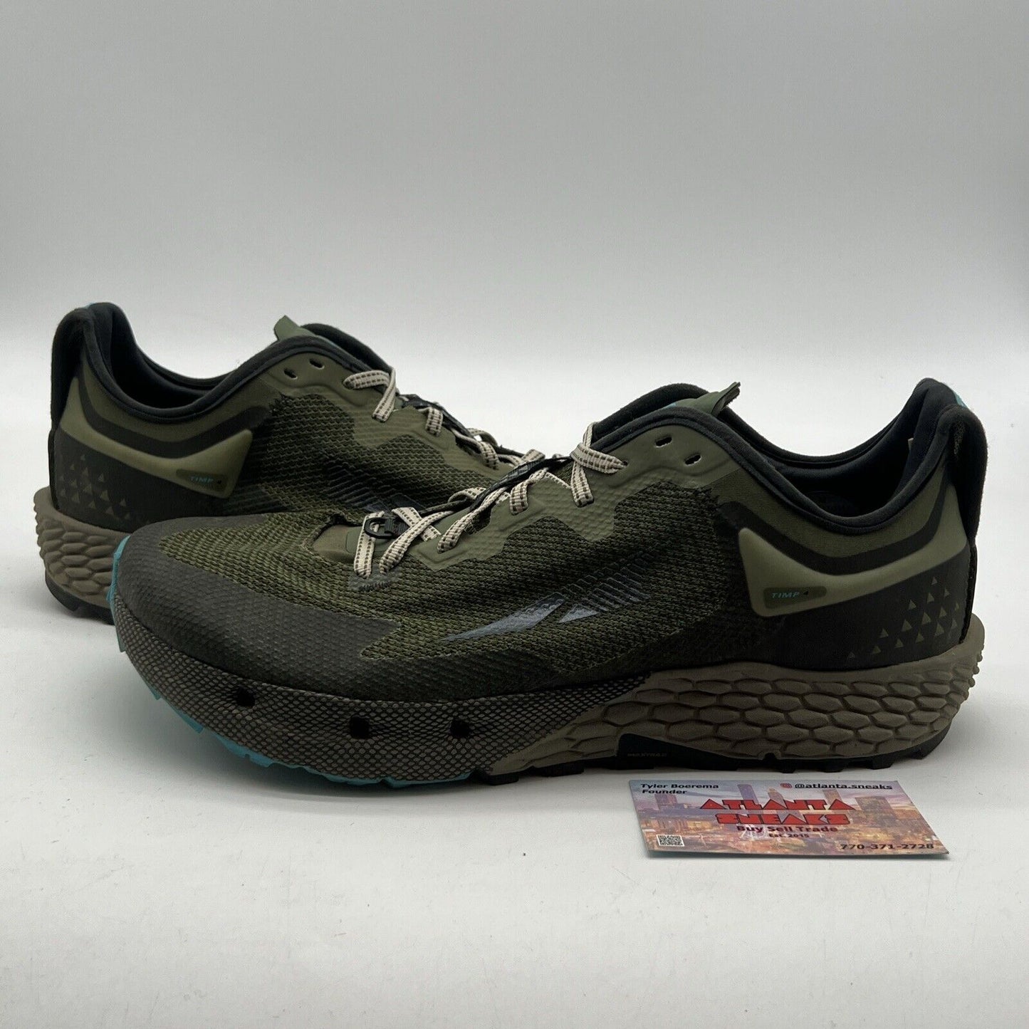 Size 12 - Altra Timp 4 Mens Trail Running Shoes Forest Green Lace Up Sneakers