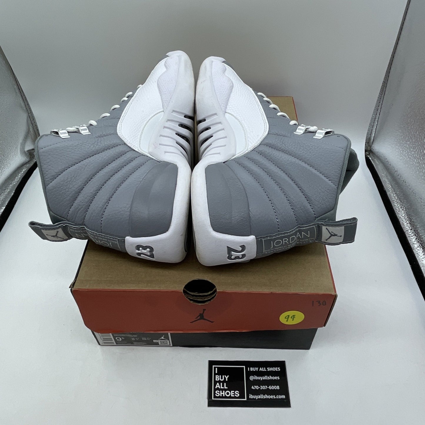 Size 9.5 - Jordan 12 Stealth 2022 Grey White Leather (CT8013-015)