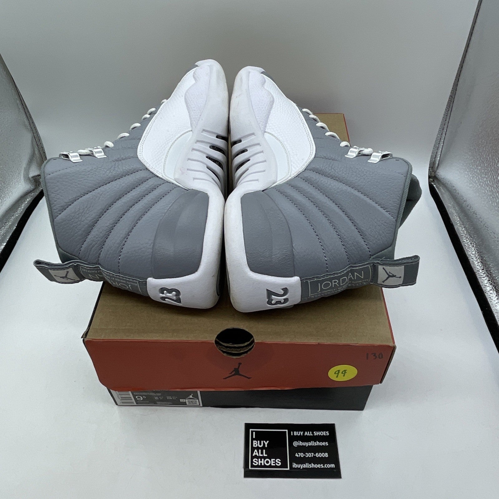 Size 9.5 - Jordan 12 Stealth 2022 Grey White Leather (CT8013-015)