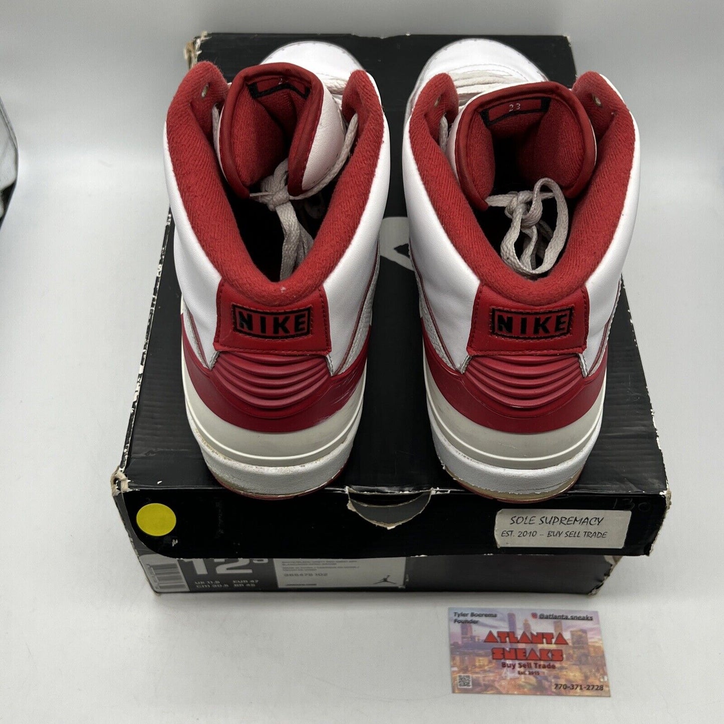 Size 12.5 - Air Jordan 2 Retro Chicago Home White Red Leather (385475-102)