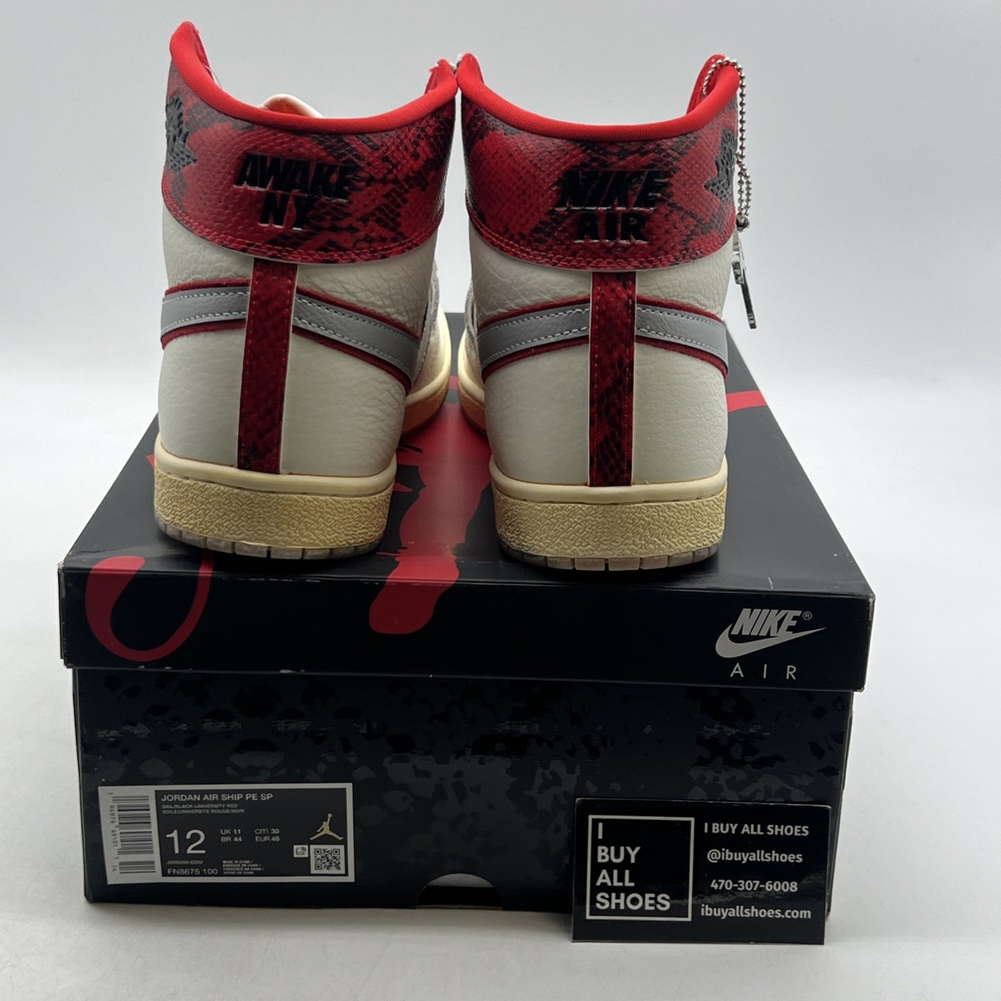 Size 12 -Awake NY x Air Jordan Jordan Air Ship PE SP University Red (FN8675-100)
