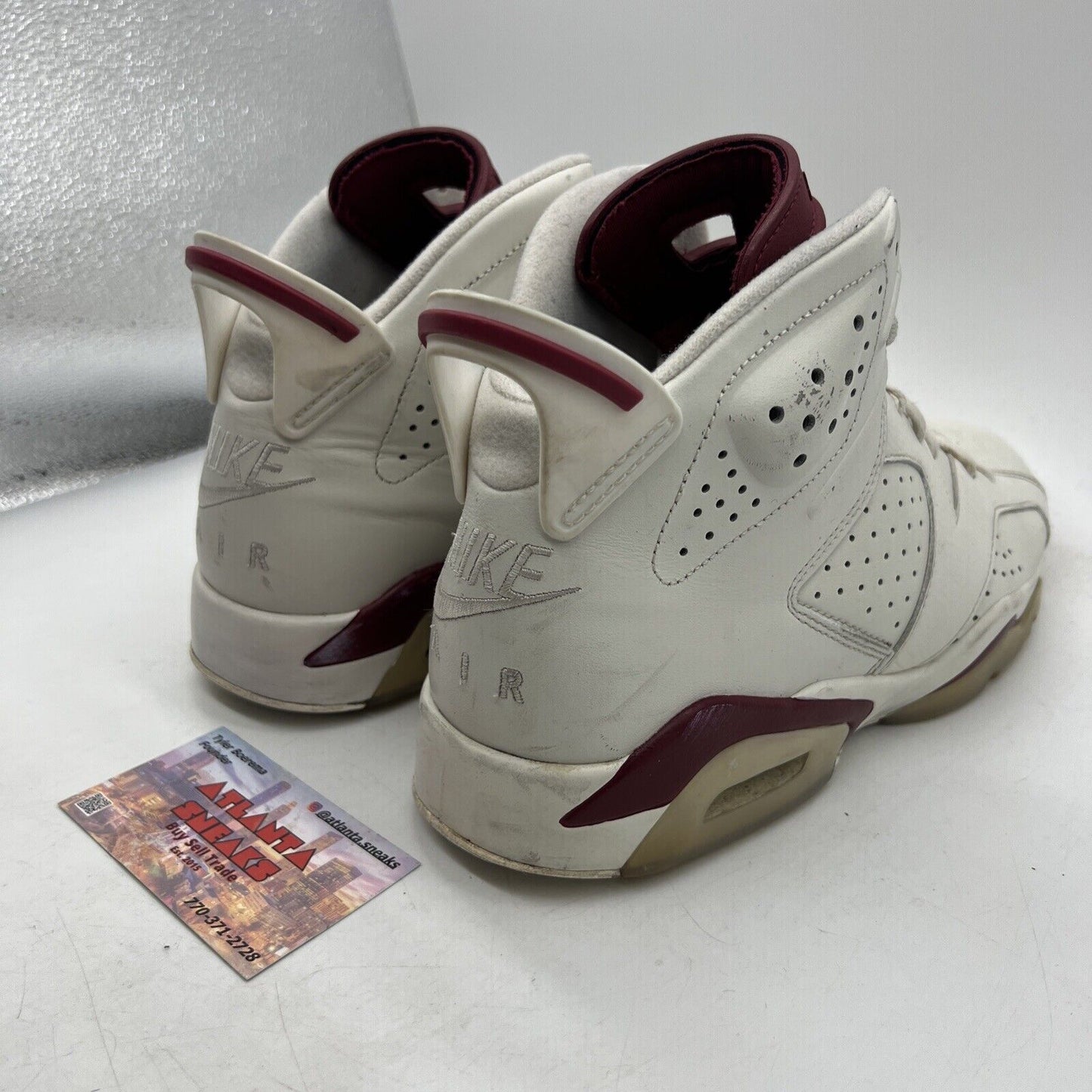 Size 8.5 - Air Jordan 6 Retro 2015 Maroon White Leather  (384664-116)