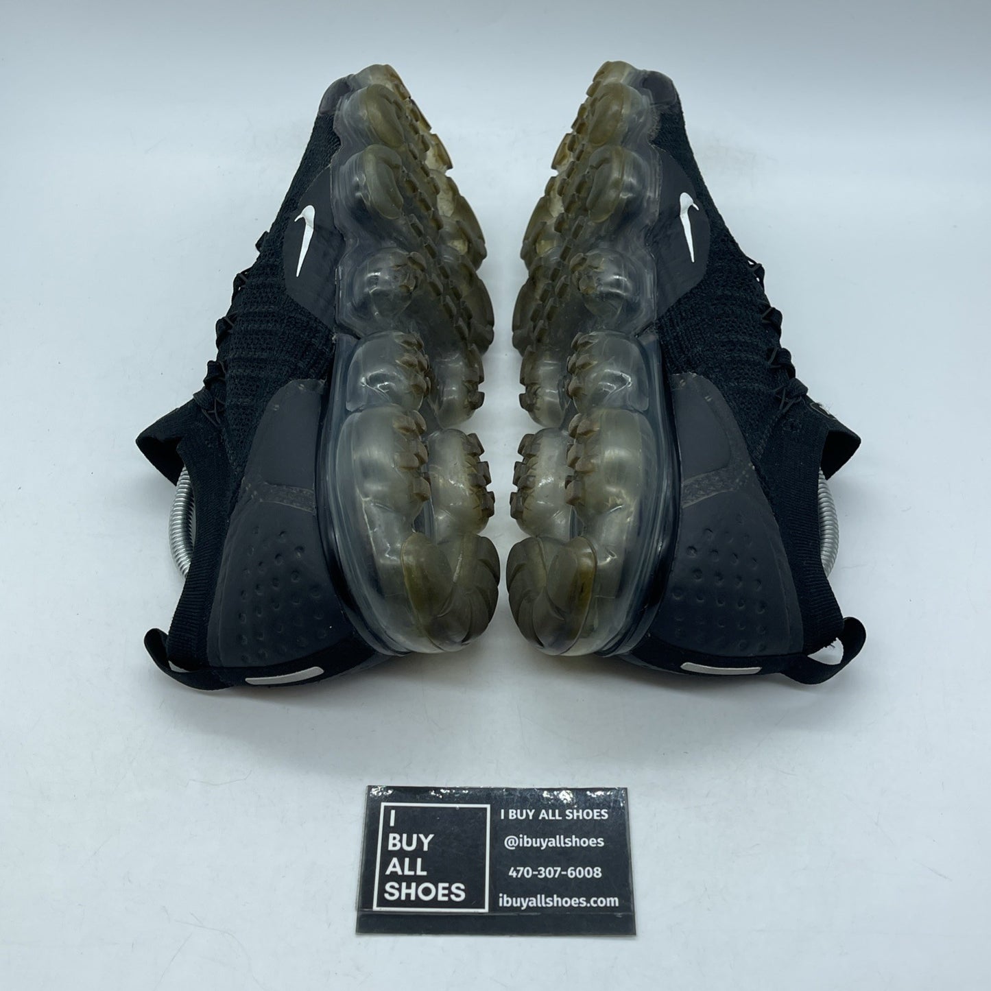 Size 9.5 - Nike Air VaporMax Flyknit 2 Black White Suede Leather (942842-001)