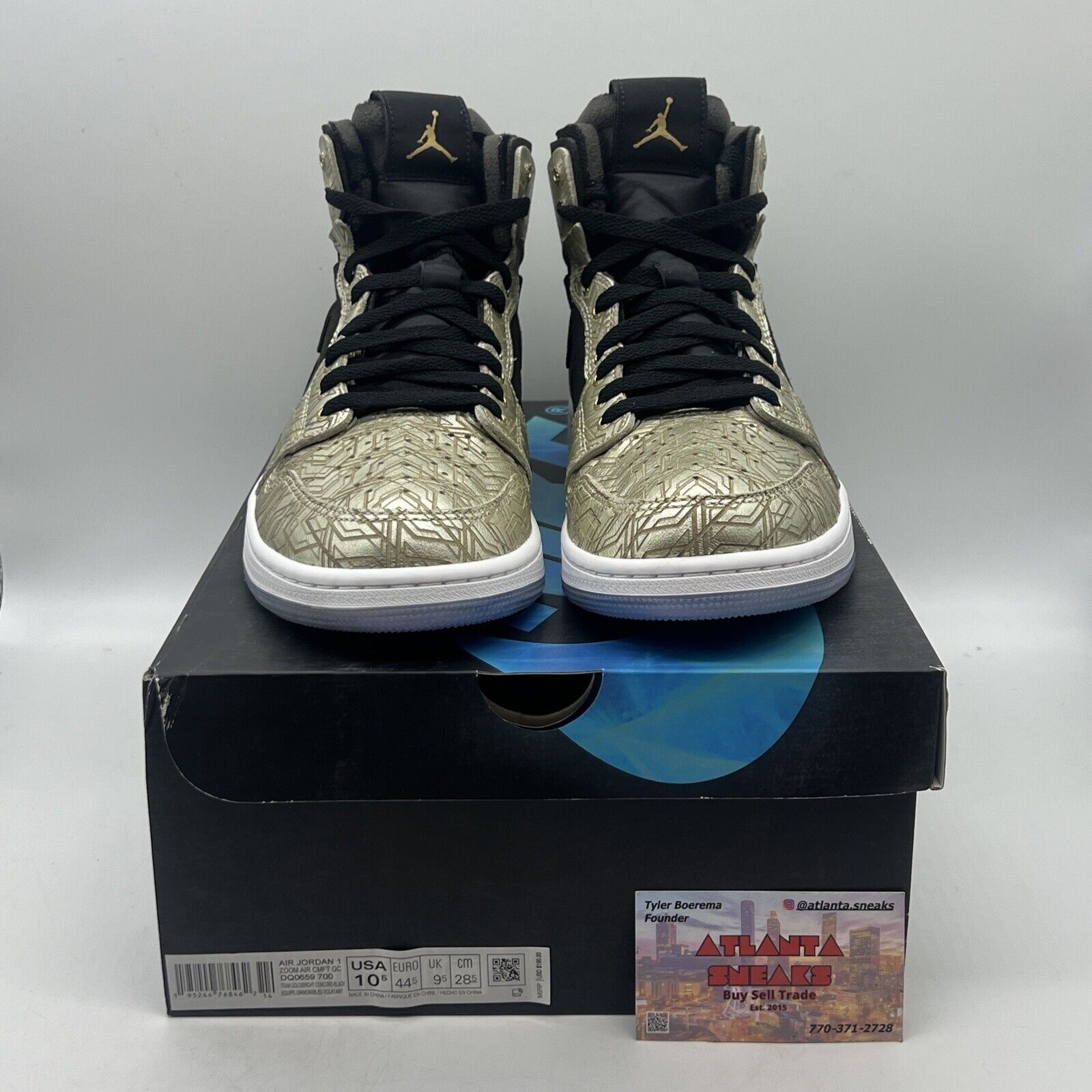 Size 10.5 - Jordan 1 Zoom Comfort Gold Laser 2021 Brand New Og All