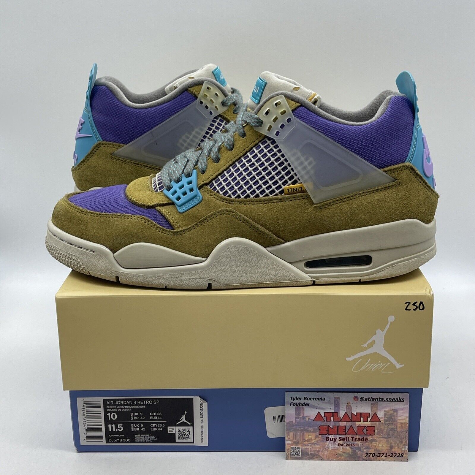 Size 10 - Jordan 4 Retro SP x Union 30th Anniversary Green Purple (DJ5718-300)