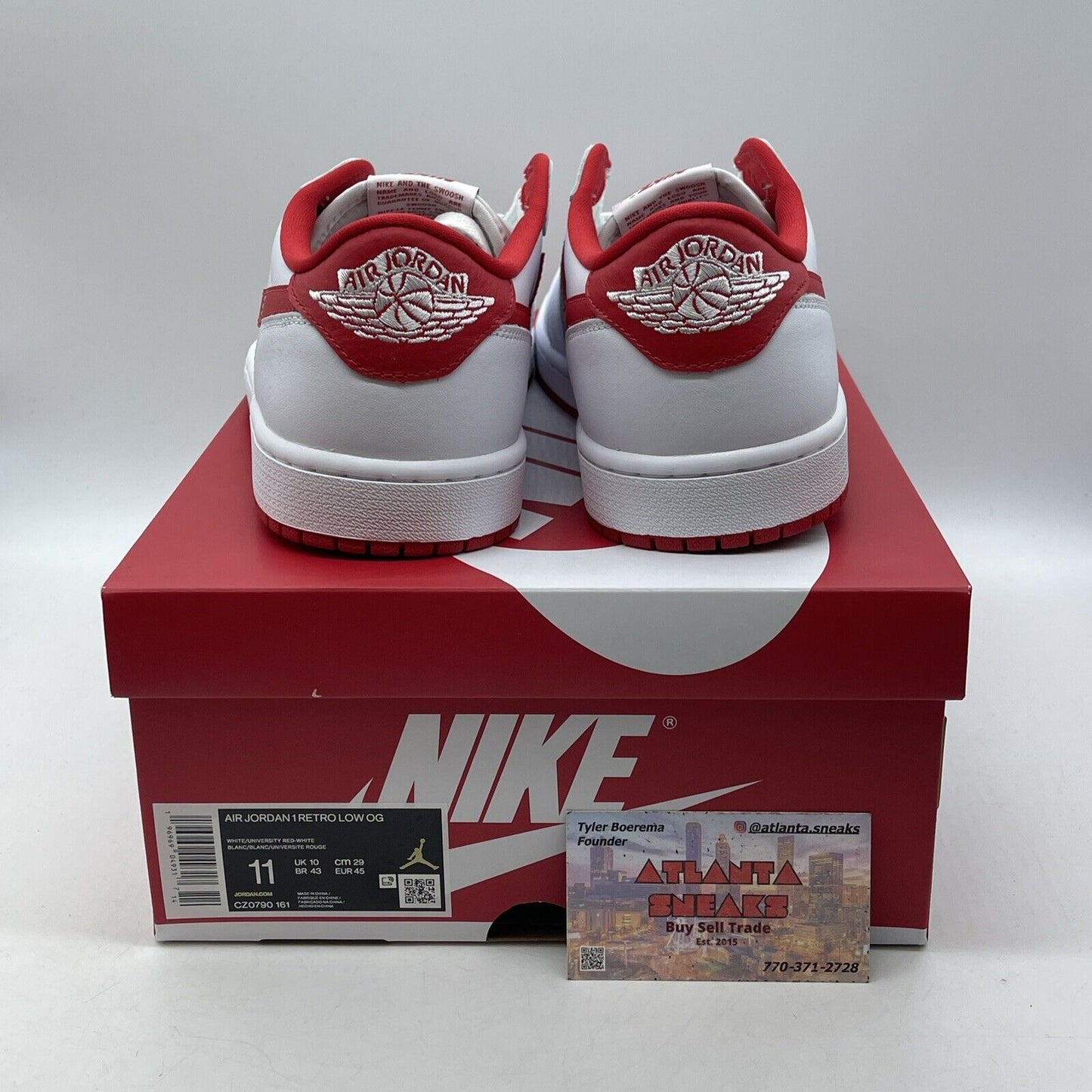 Size 11 - Air Jordan 1 Retro OG Low University Red White Leather (CZ0790-161)