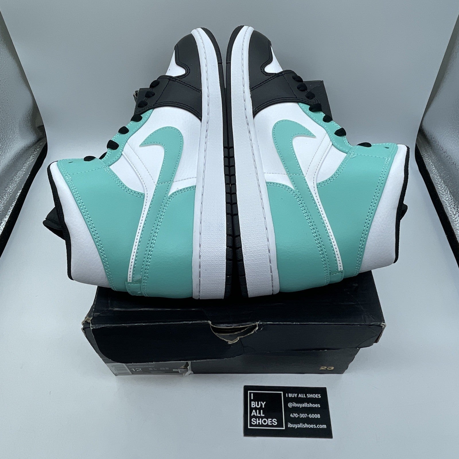 Size 12 - Air Jordan 1 Mid Tropical Twist Blue Black Leather (554724-132)