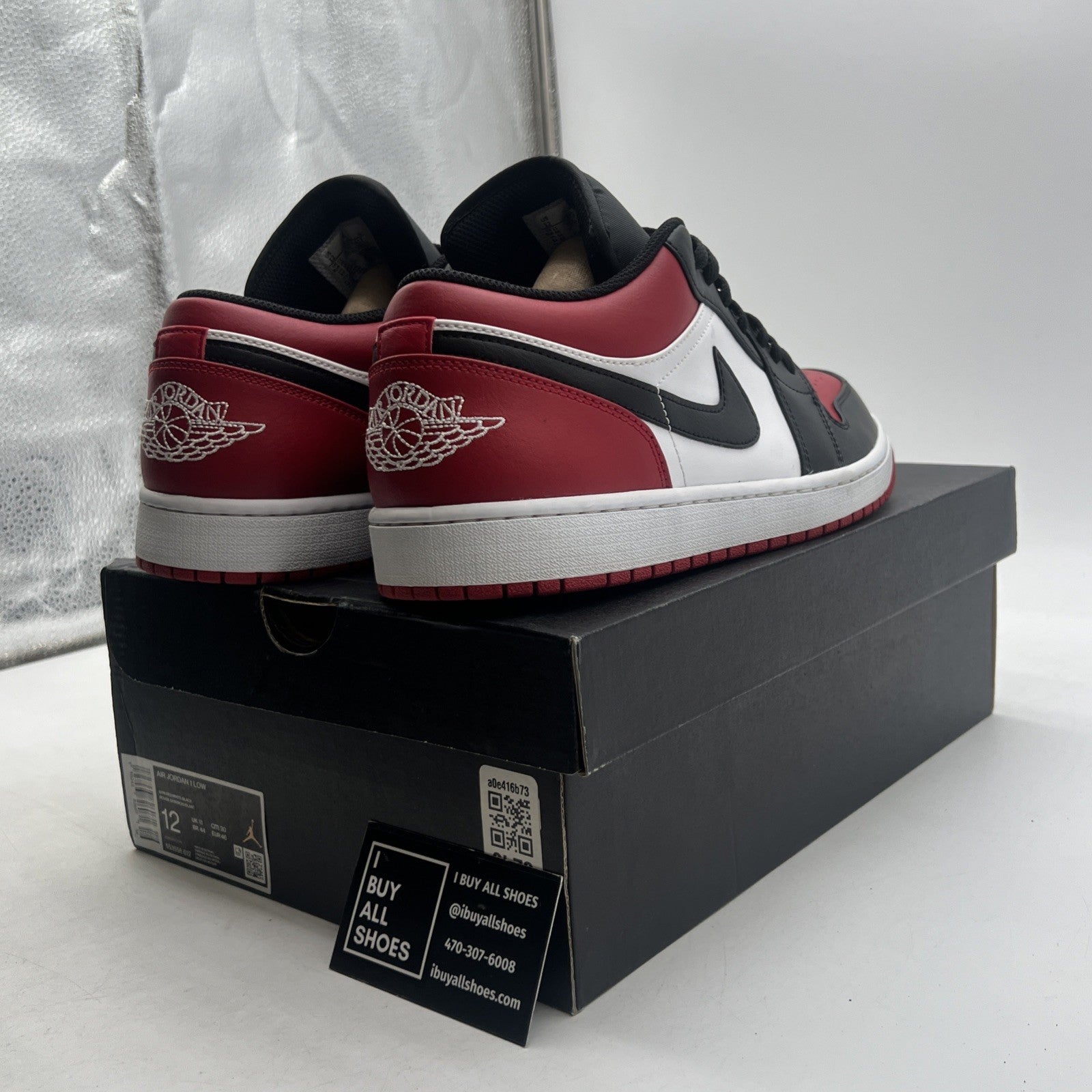 Size 12 - Air Jordan 1 Low Bred Toe (553558-612)