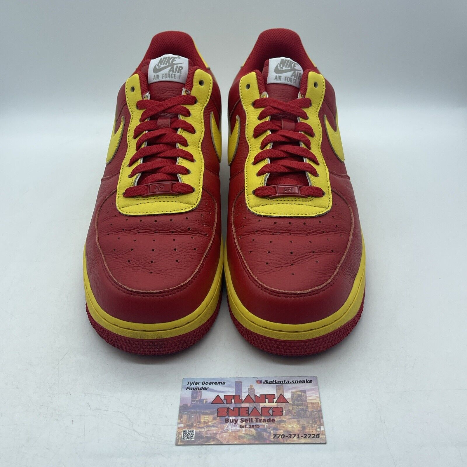 Size 13 - Air Force 1 Red Yellow Leather Nike ID By You (DV3892-900)