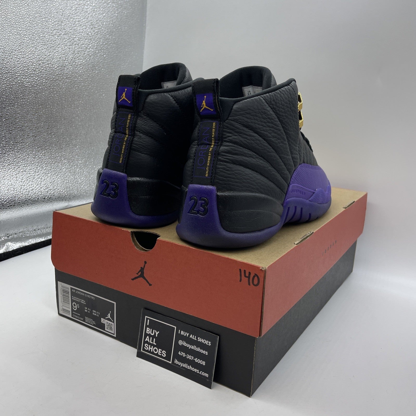 Size 9.5 - Jordan 12 Retro Mid Field Purple Black Leather (CT8013-057)