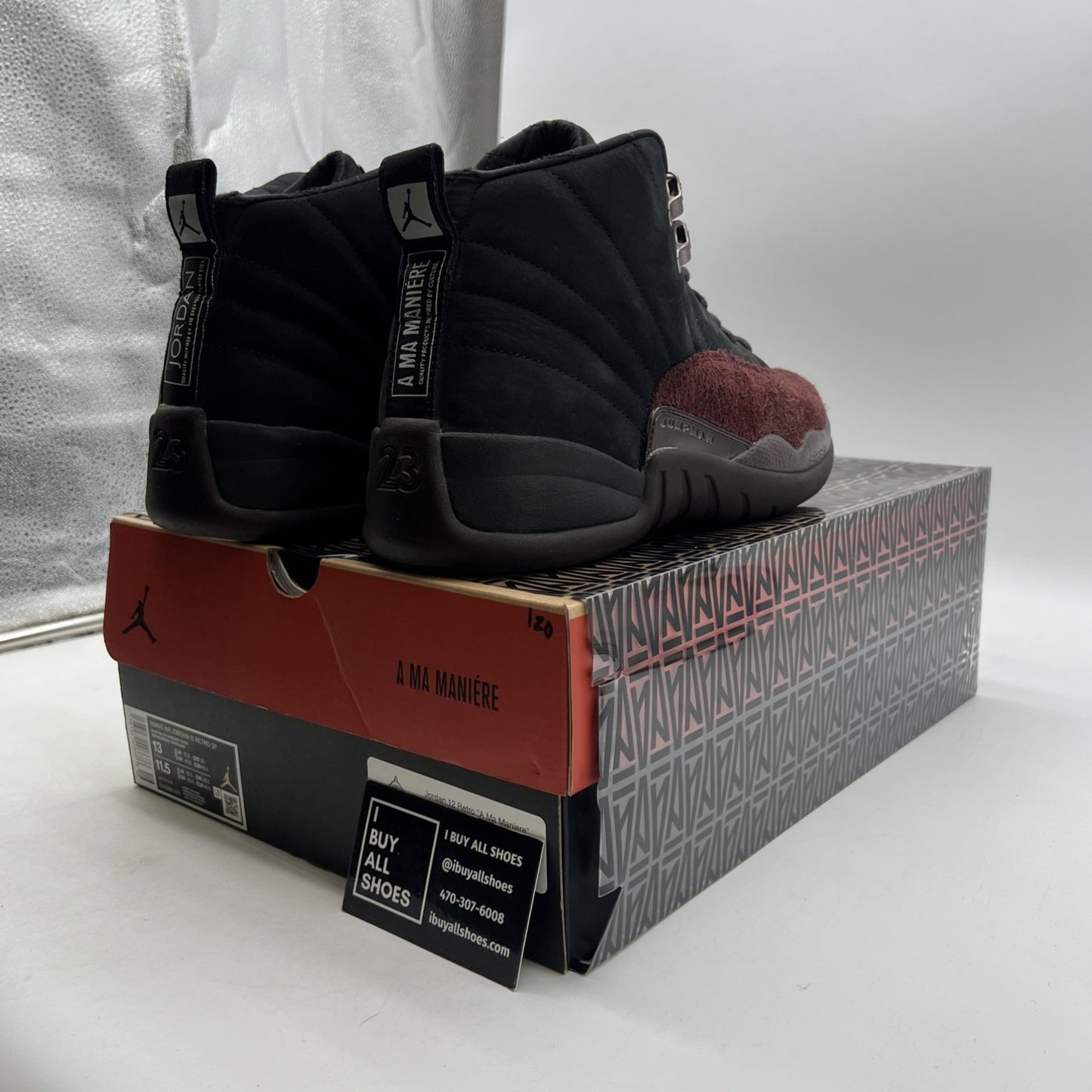 Size 13 - Air Jordan 12 Retro SP x A Ma Maniere Mid Black W (DV6989-001)
