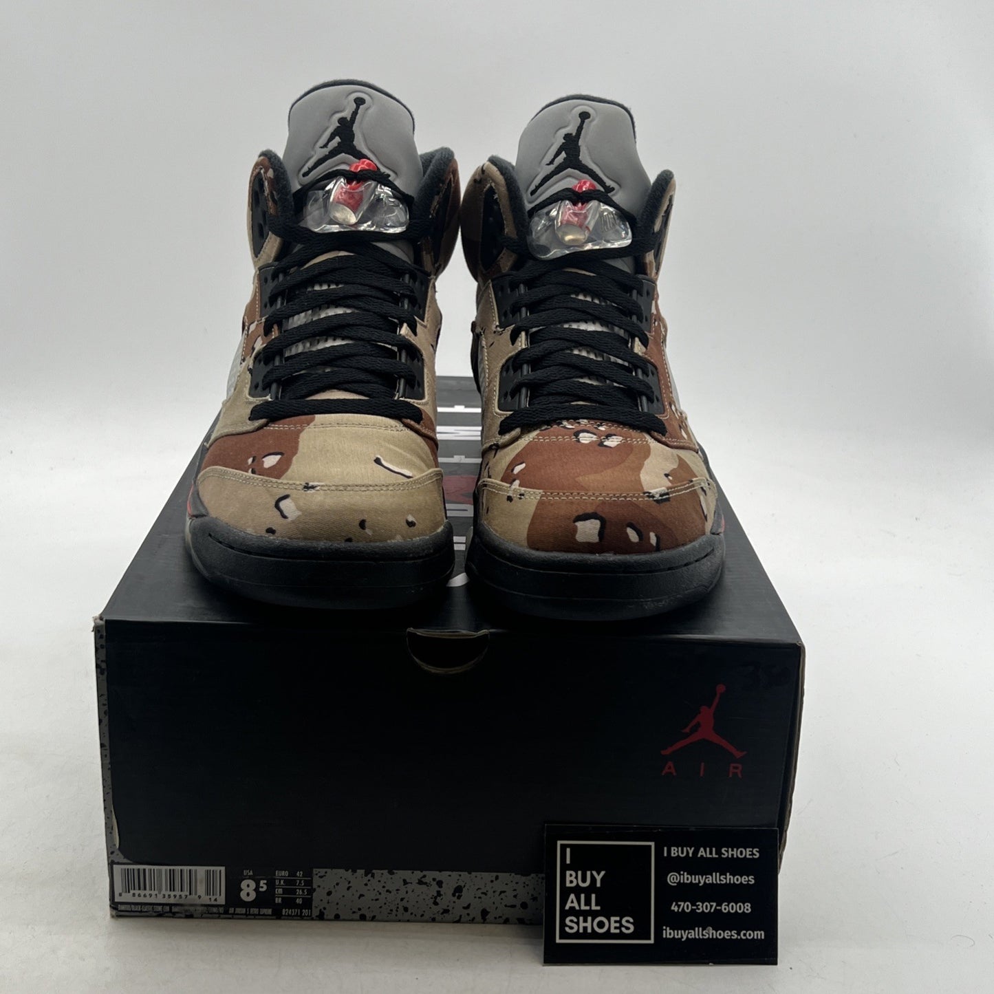 Size 8.5 - Supreme x Air Jordan 5 Retro Desert Camo (824371-201)