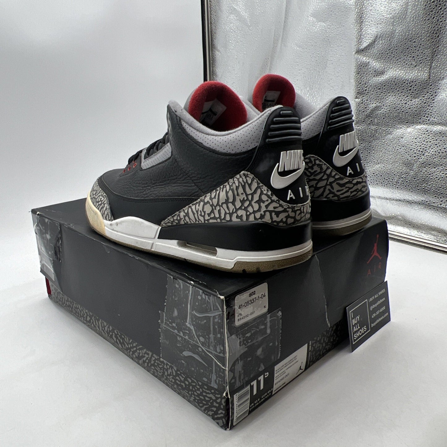 Size 11.5 - Air Jordan 3 Retro OG Mid Black Cement (854262-001)